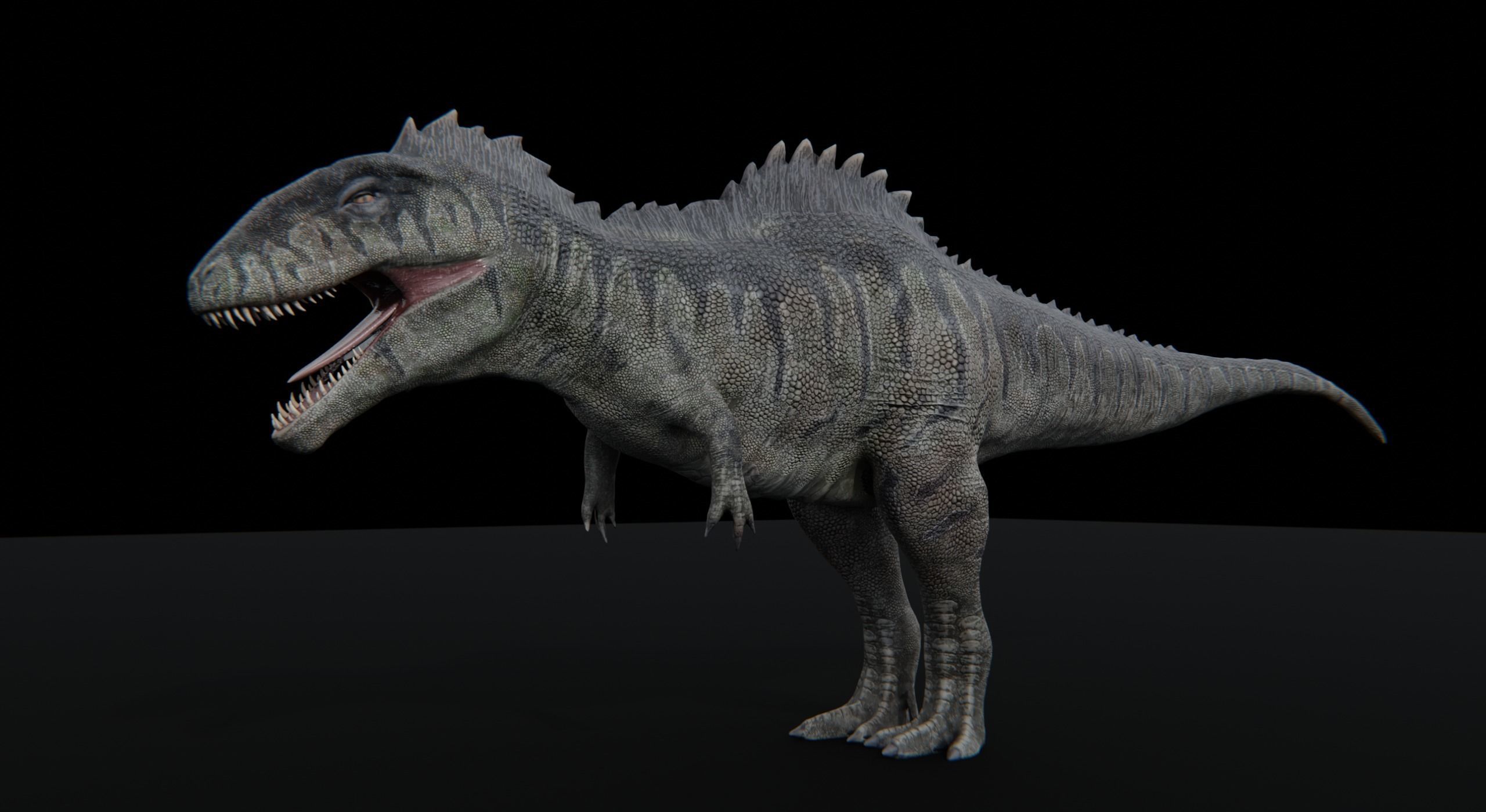 Monster Giganotosaurus Dinosaur Low-poly 3D model_9