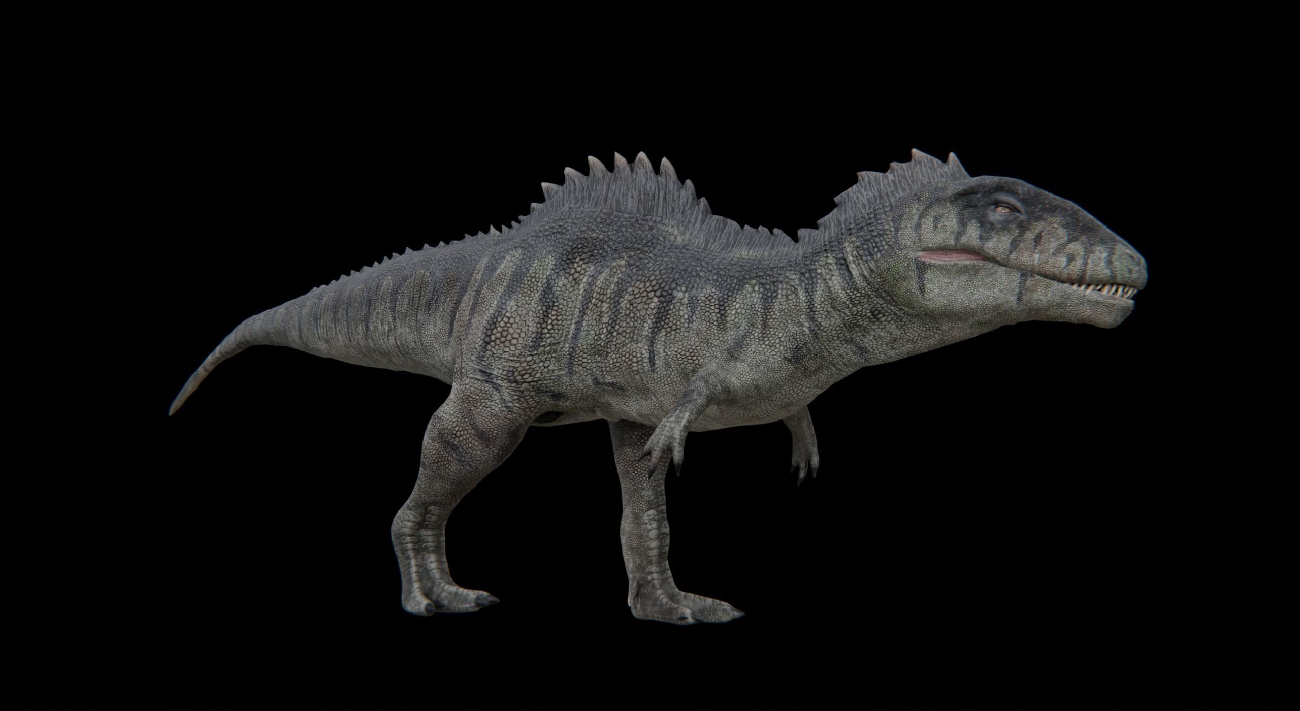 Monster Giganotosaurus Dinosaur Low-poly 3D model_11