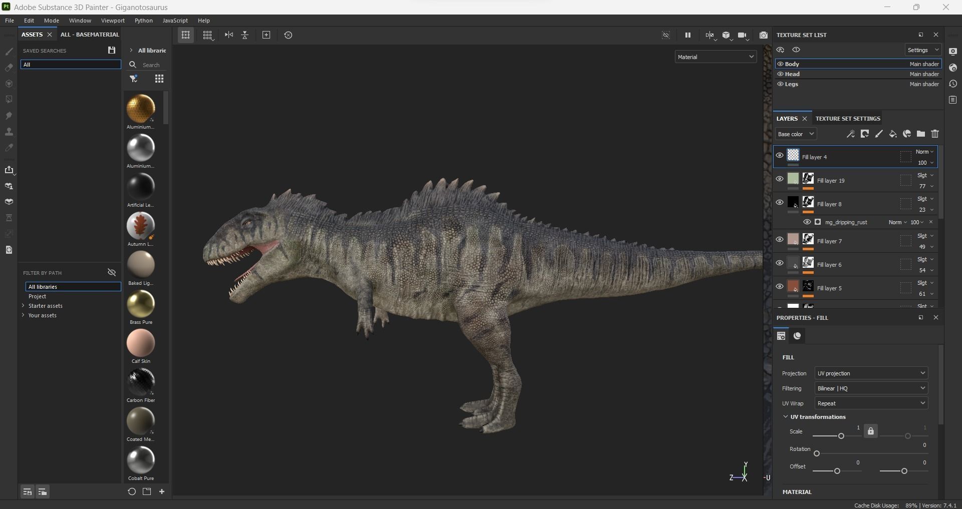 Monster Giganotosaurus Dinosaur Low-poly 3D model_28