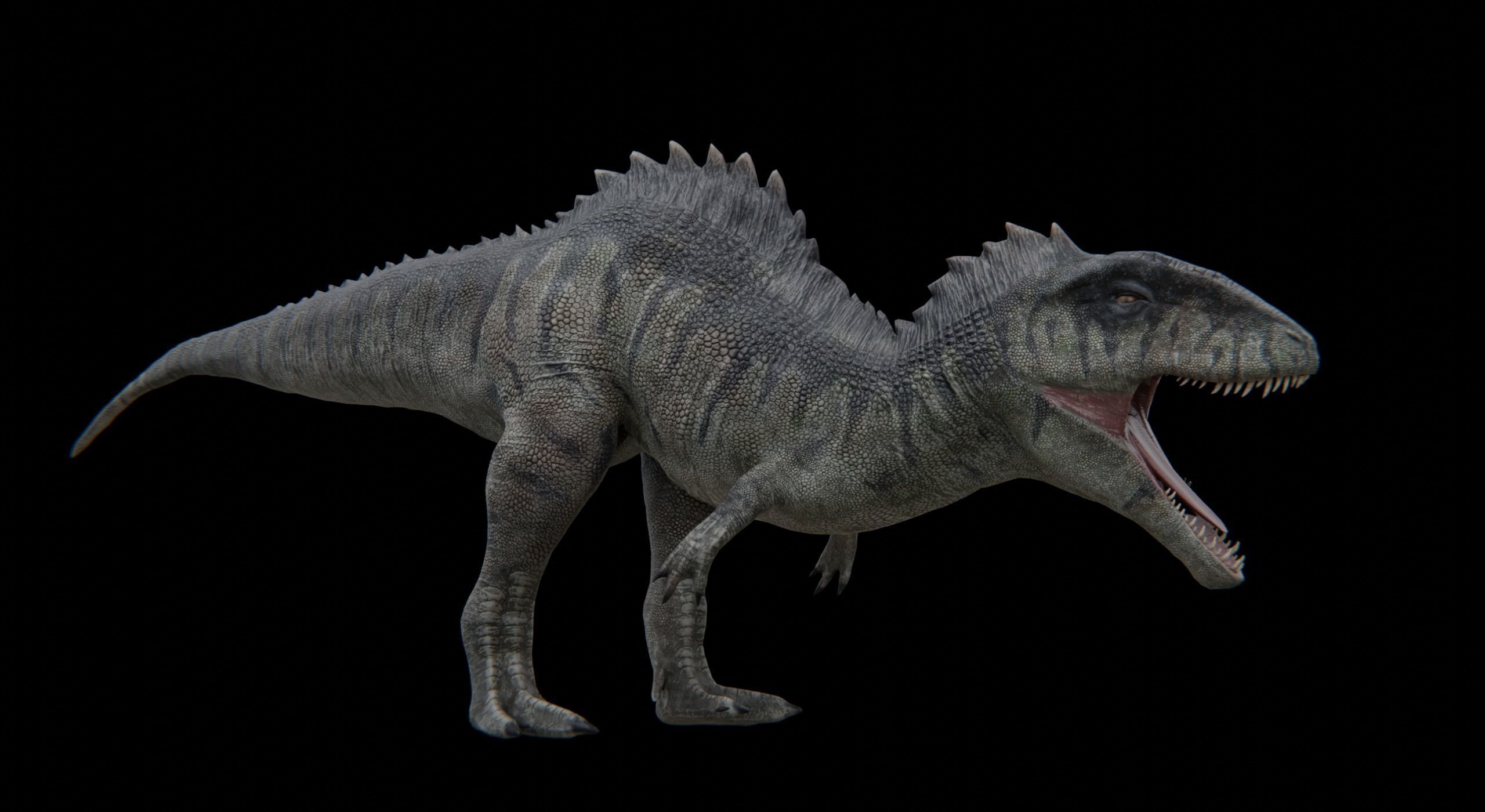 Monster Giganotosaurus Dinosaur Low-poly 3D model_18