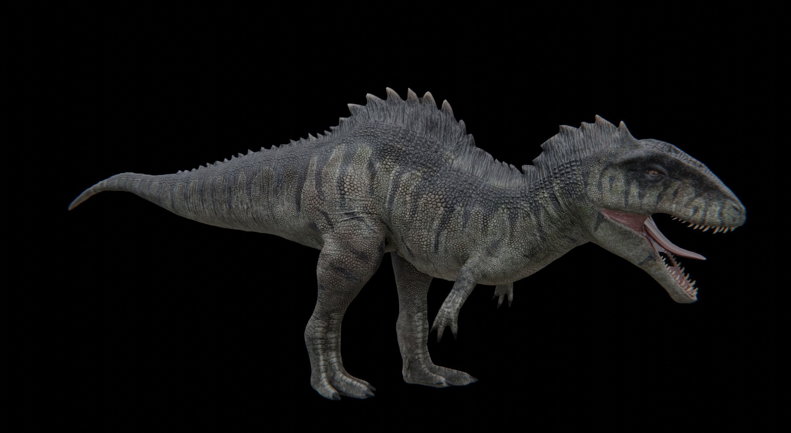 Monster Giganotosaurus Dinosaur Low-poly 3D model_15