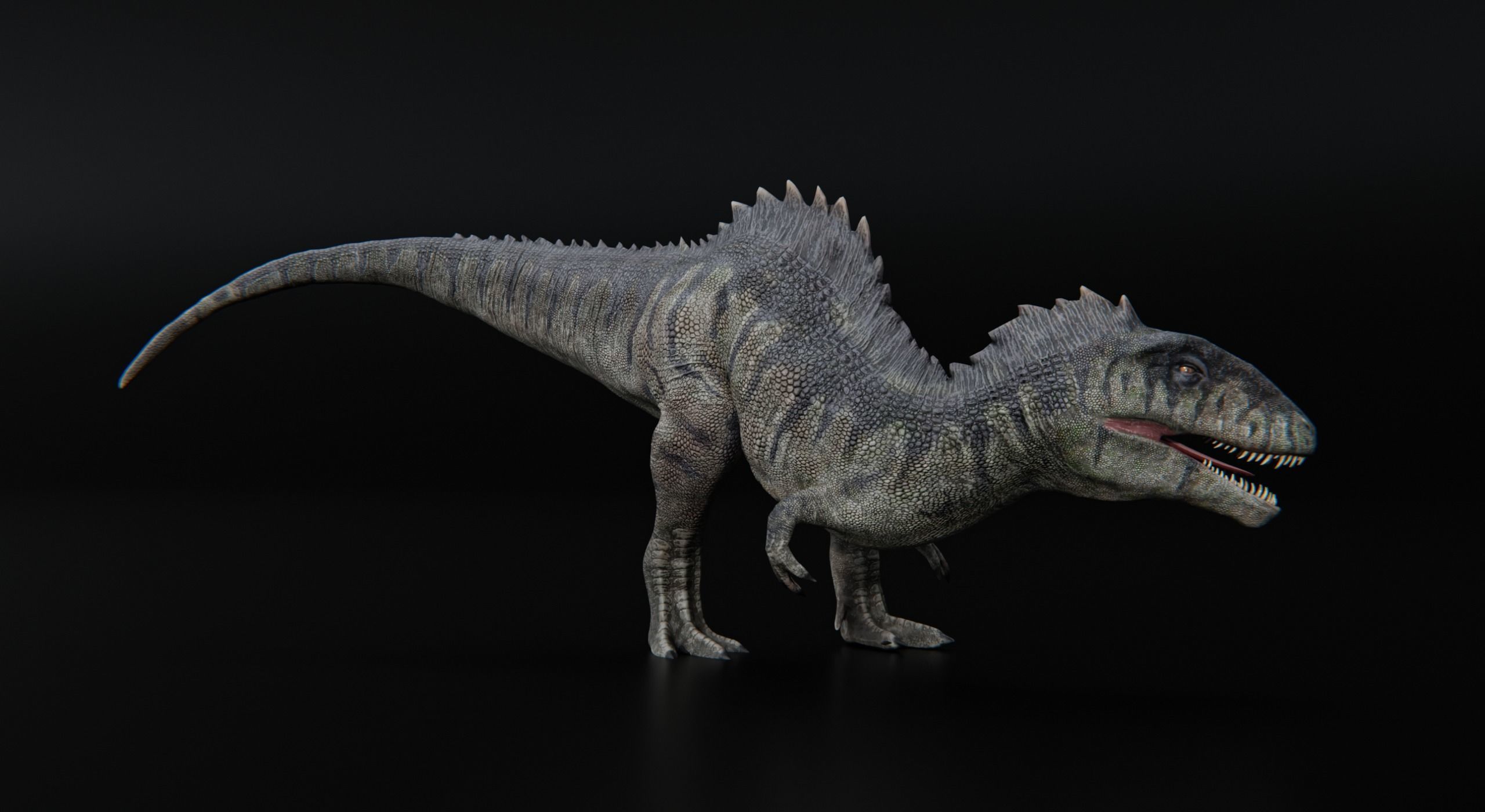 Monster Giganotosaurus Dinosaur Low-poly 3D model_13