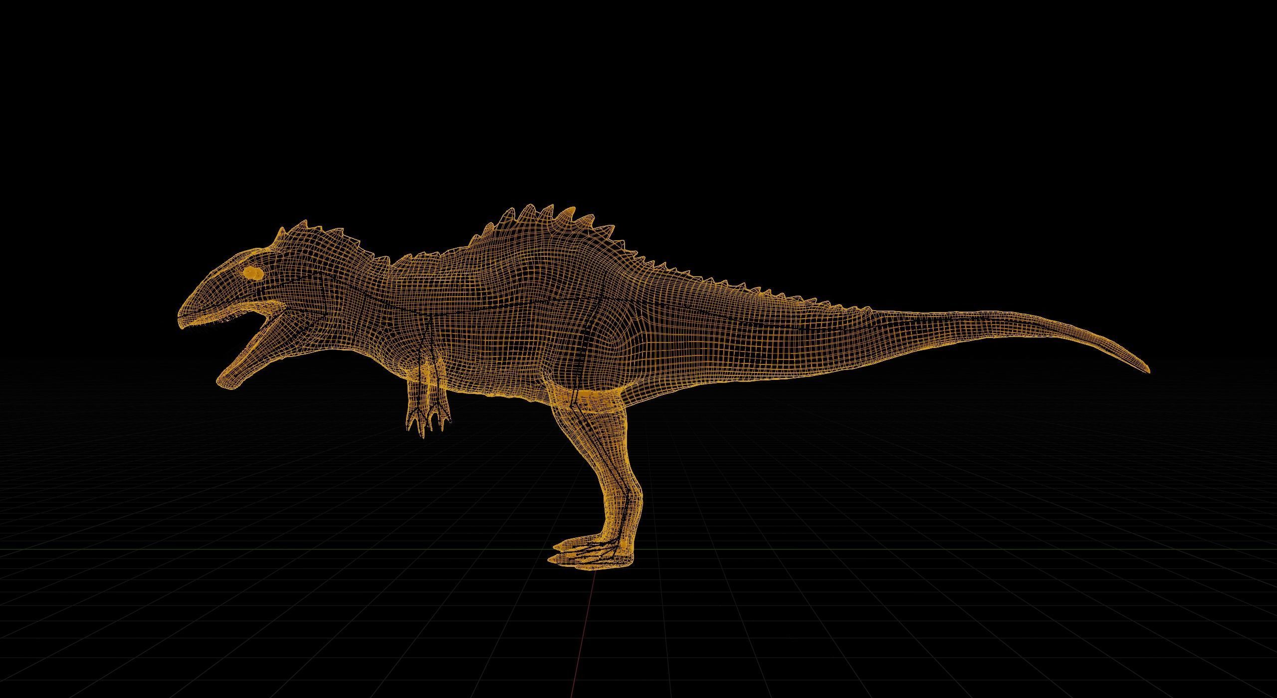 Monster Giganotosaurus Dinosaur Low-poly 3D model_25
