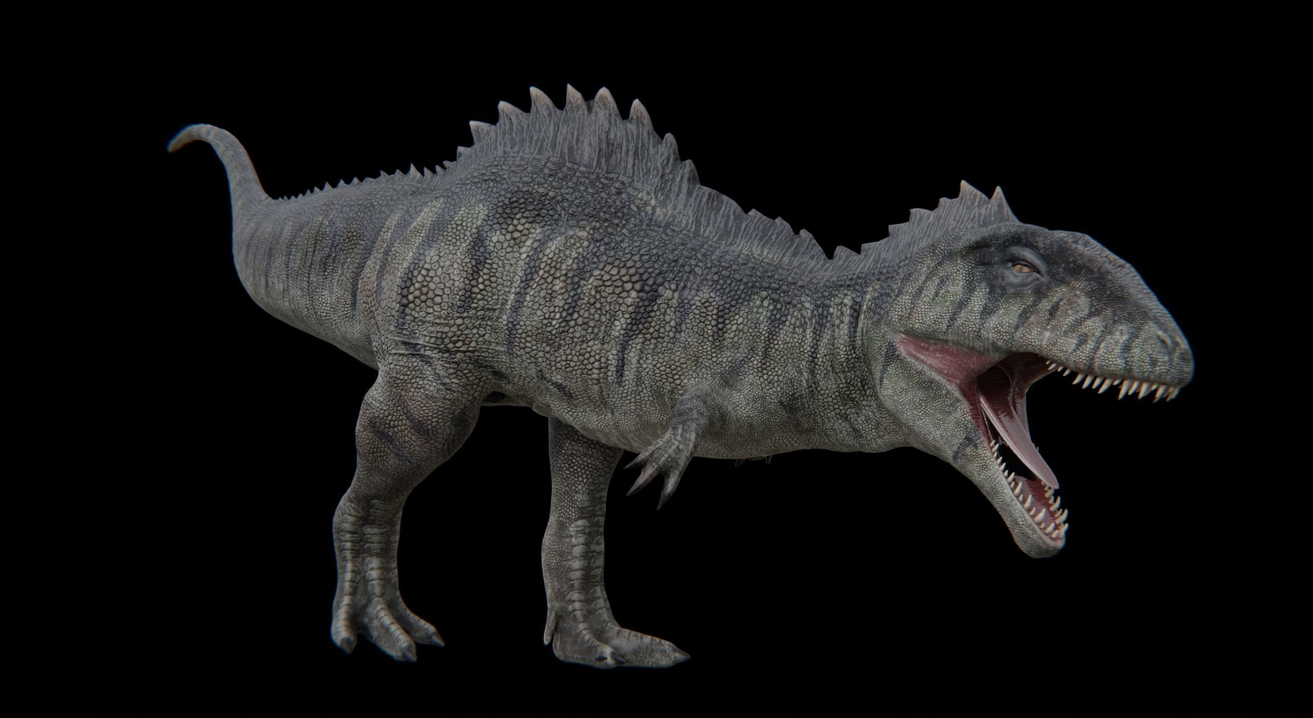 Monster Giganotosaurus Dinosaur Low-poly 3D model_21