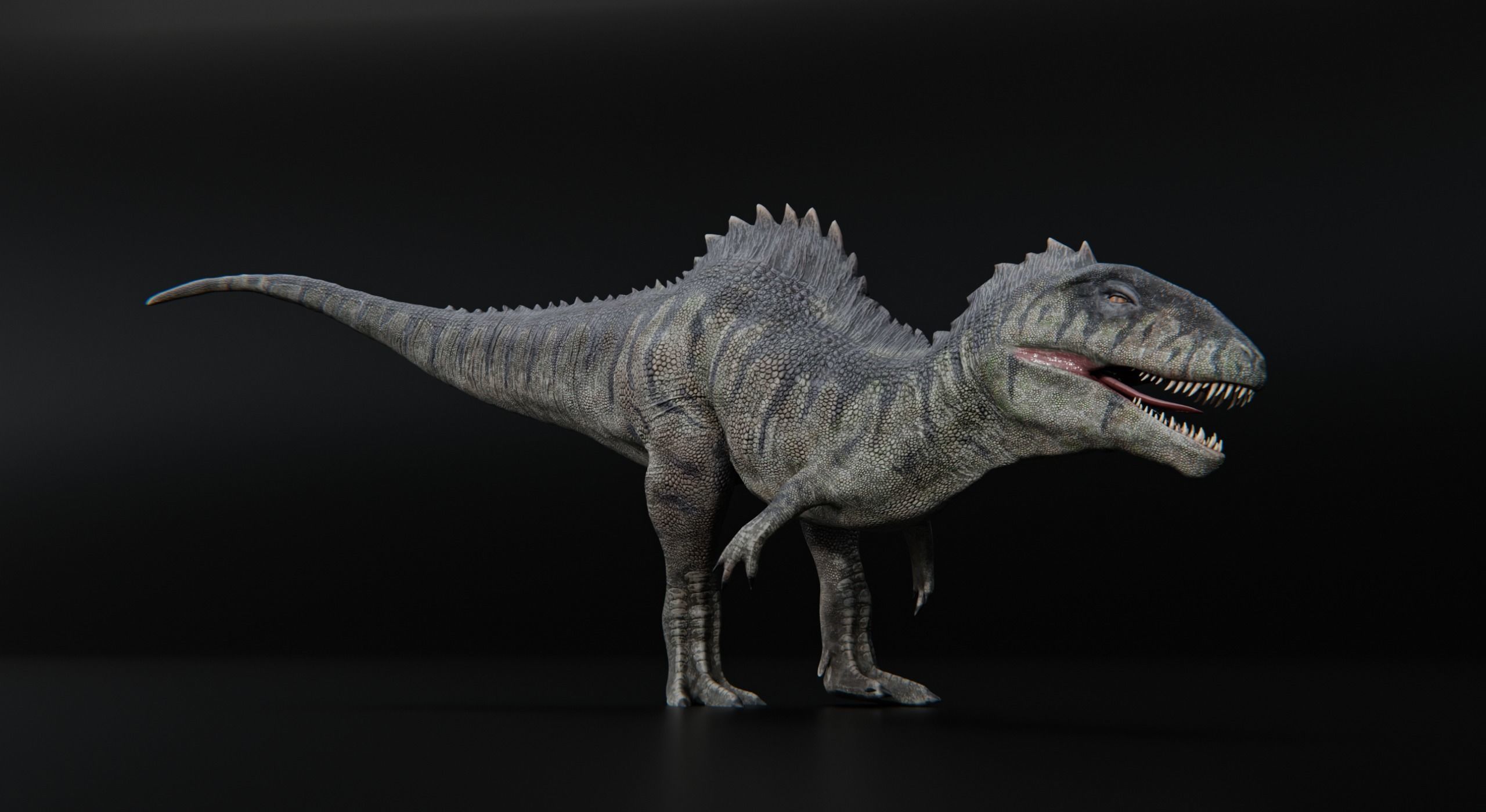 Monster Giganotosaurus Dinosaur Low-poly 3D model_14