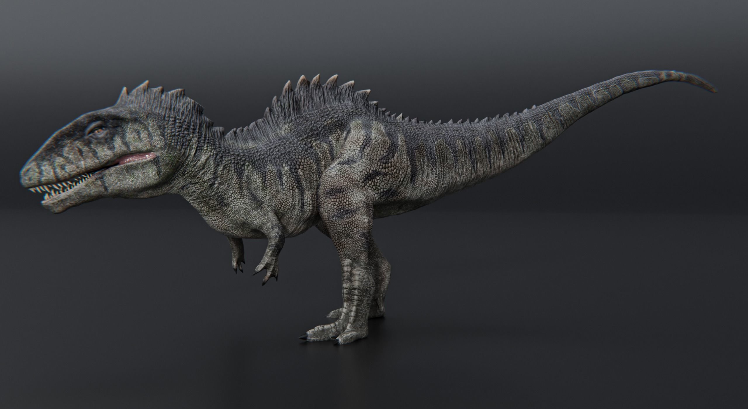 Monster Giganotosaurus Dinosaur Low-poly 3D model_3