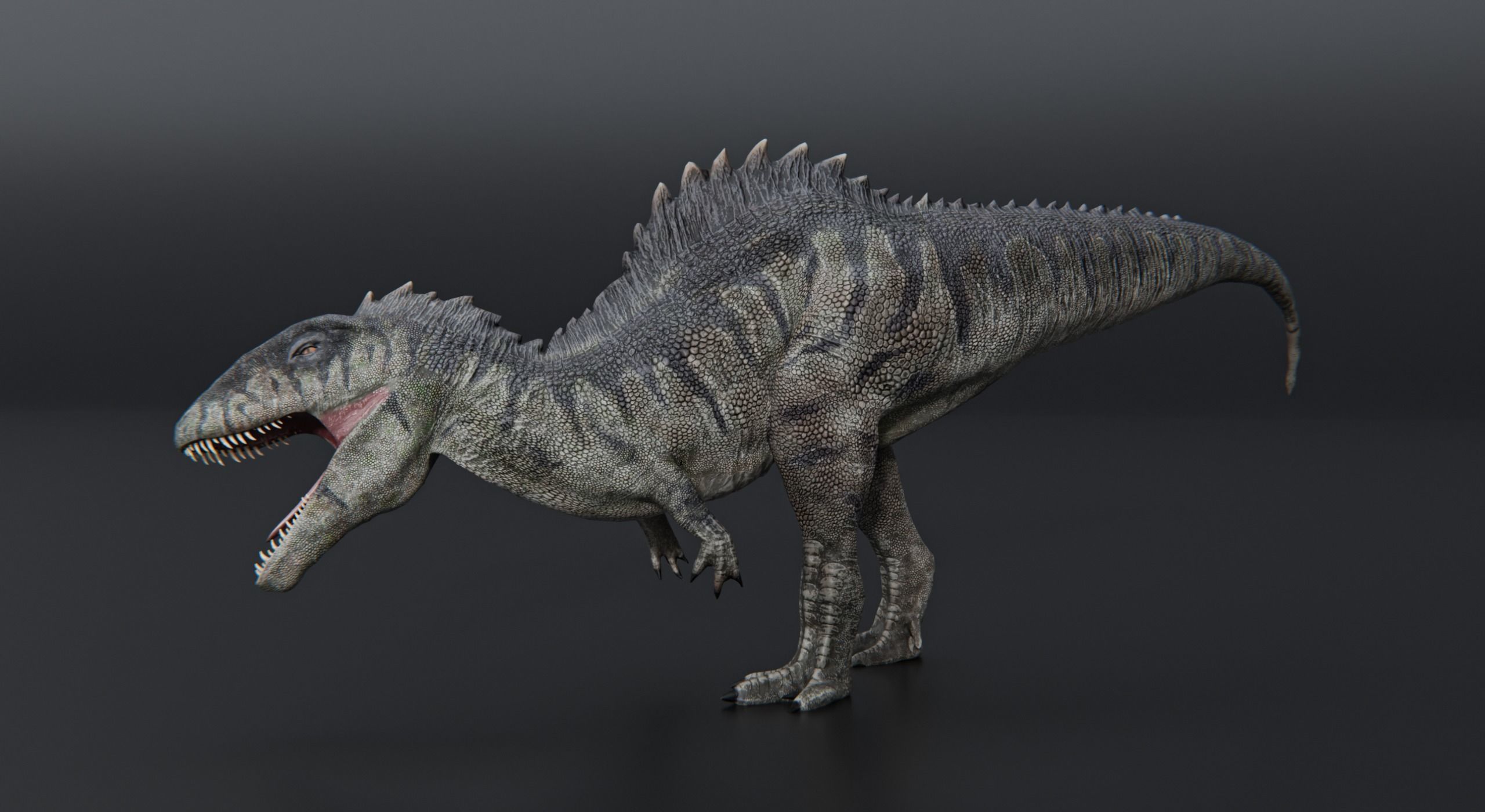 Monster Giganotosaurus Dinosaur Low-poly 3D model_6