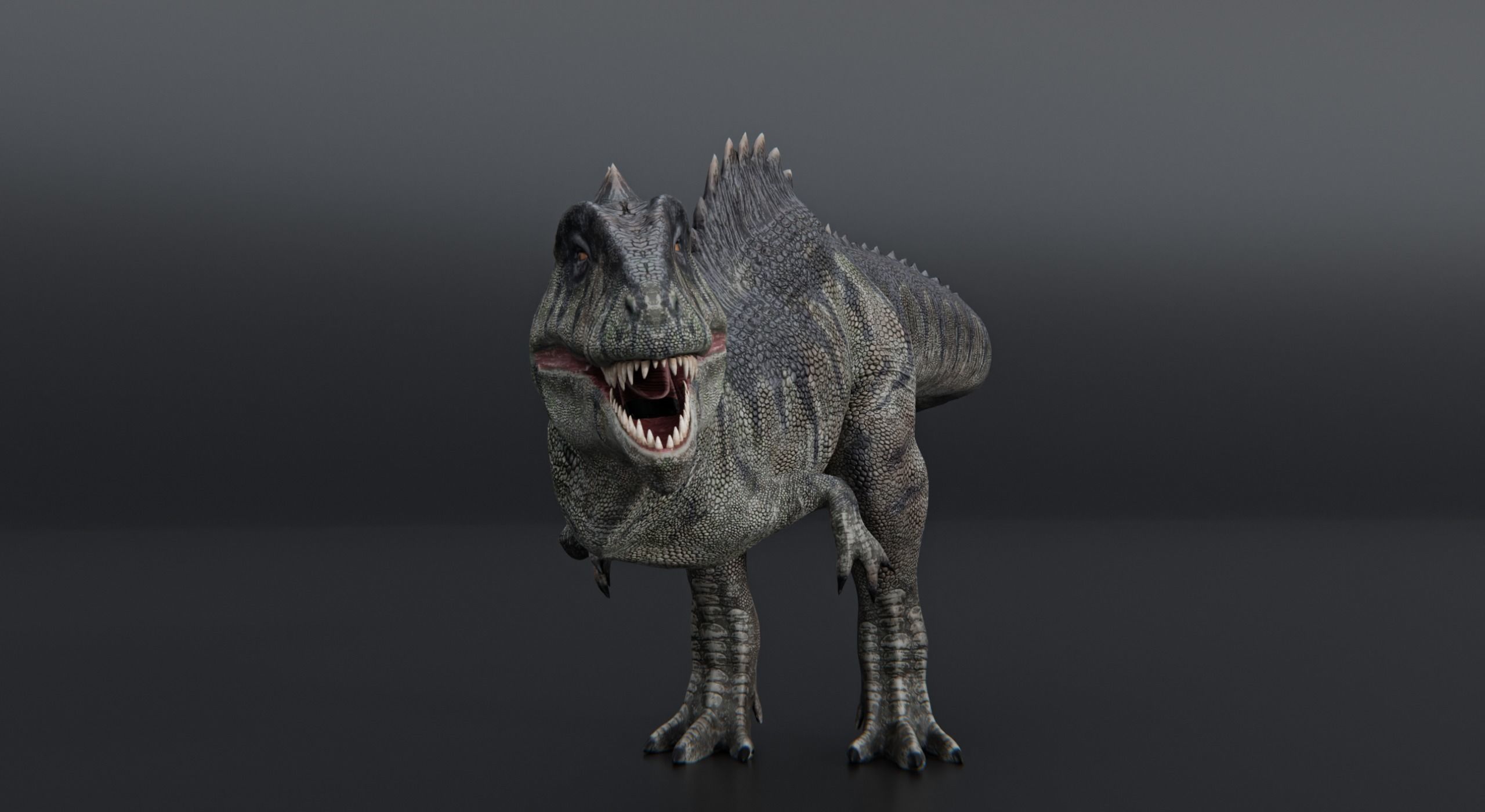 Monster Giganotosaurus Dinosaur Low-poly 3D model_4