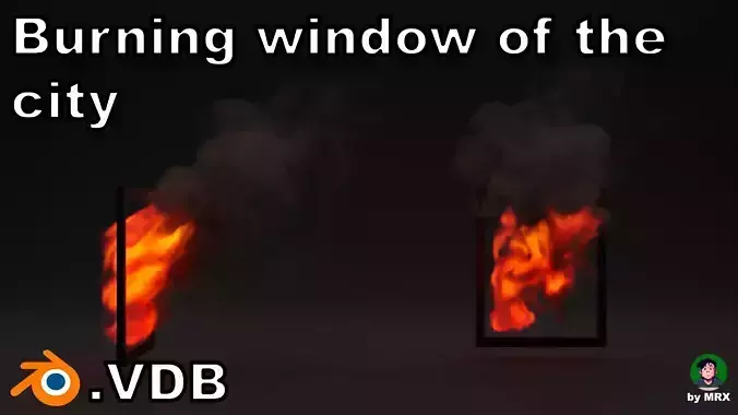 Burning window of the city vdb