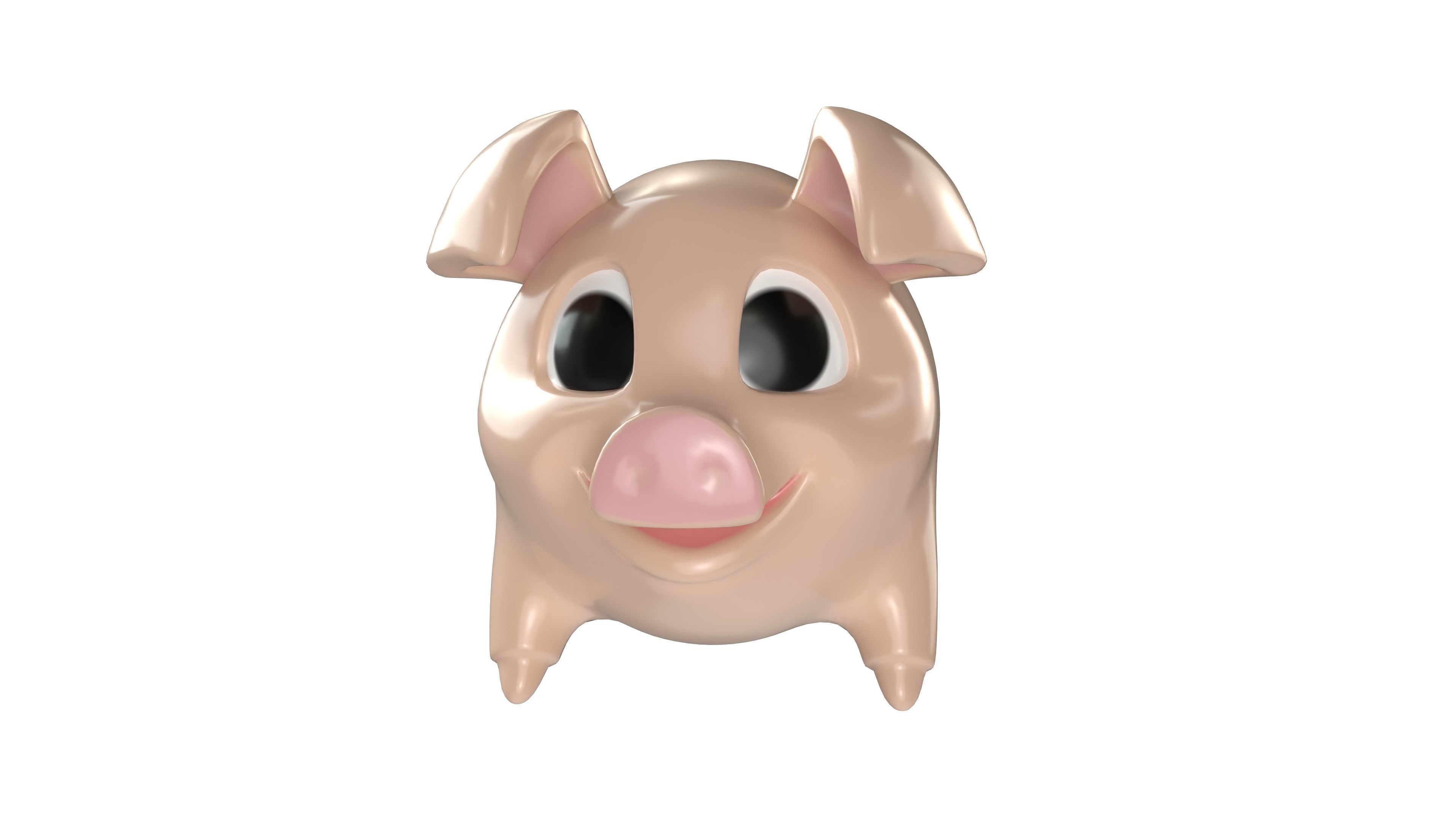 Cartoon pig 3D print model_1