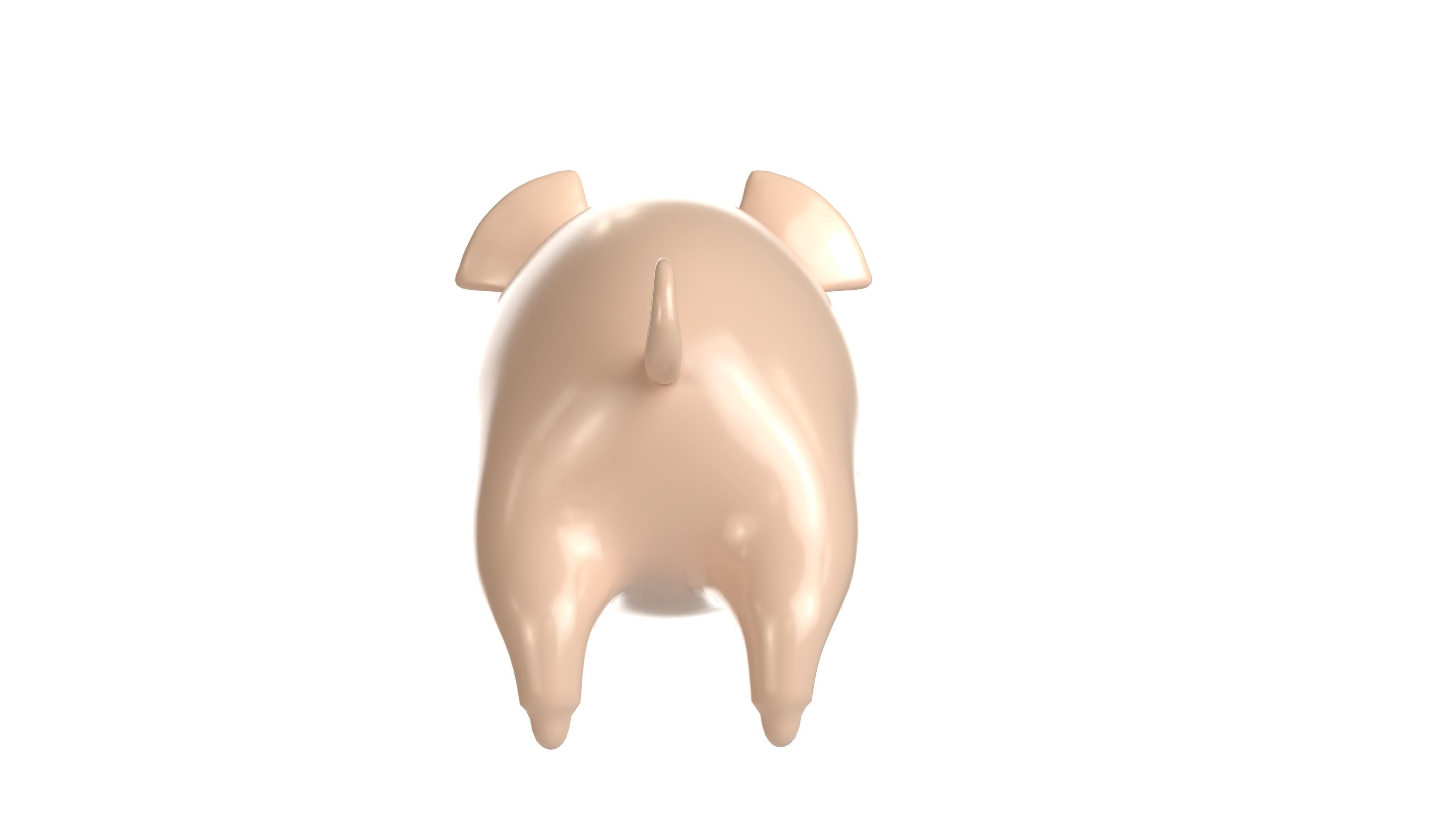 Cartoon pig 3D print model_4