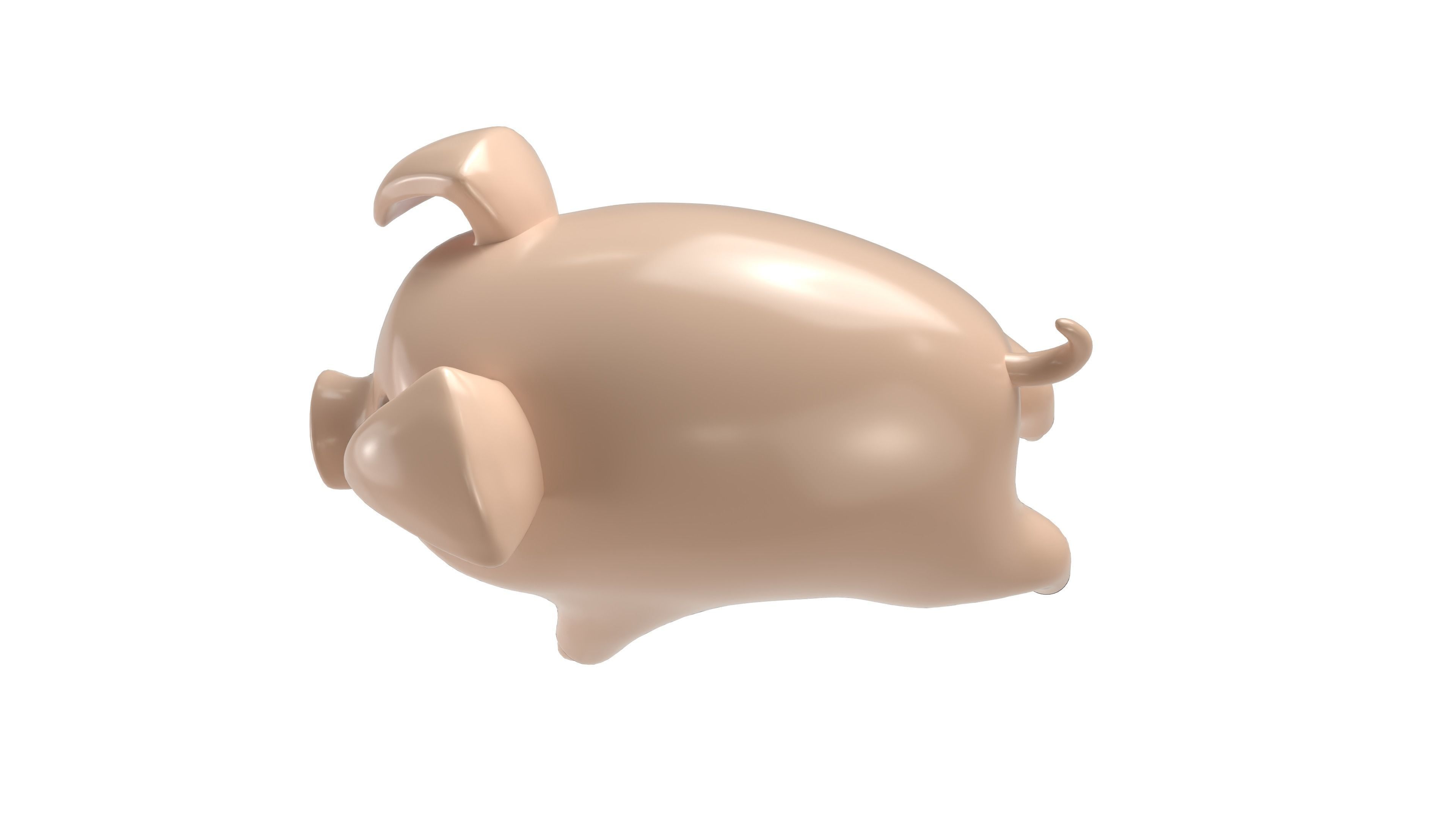 Cartoon pig 3D print model_5