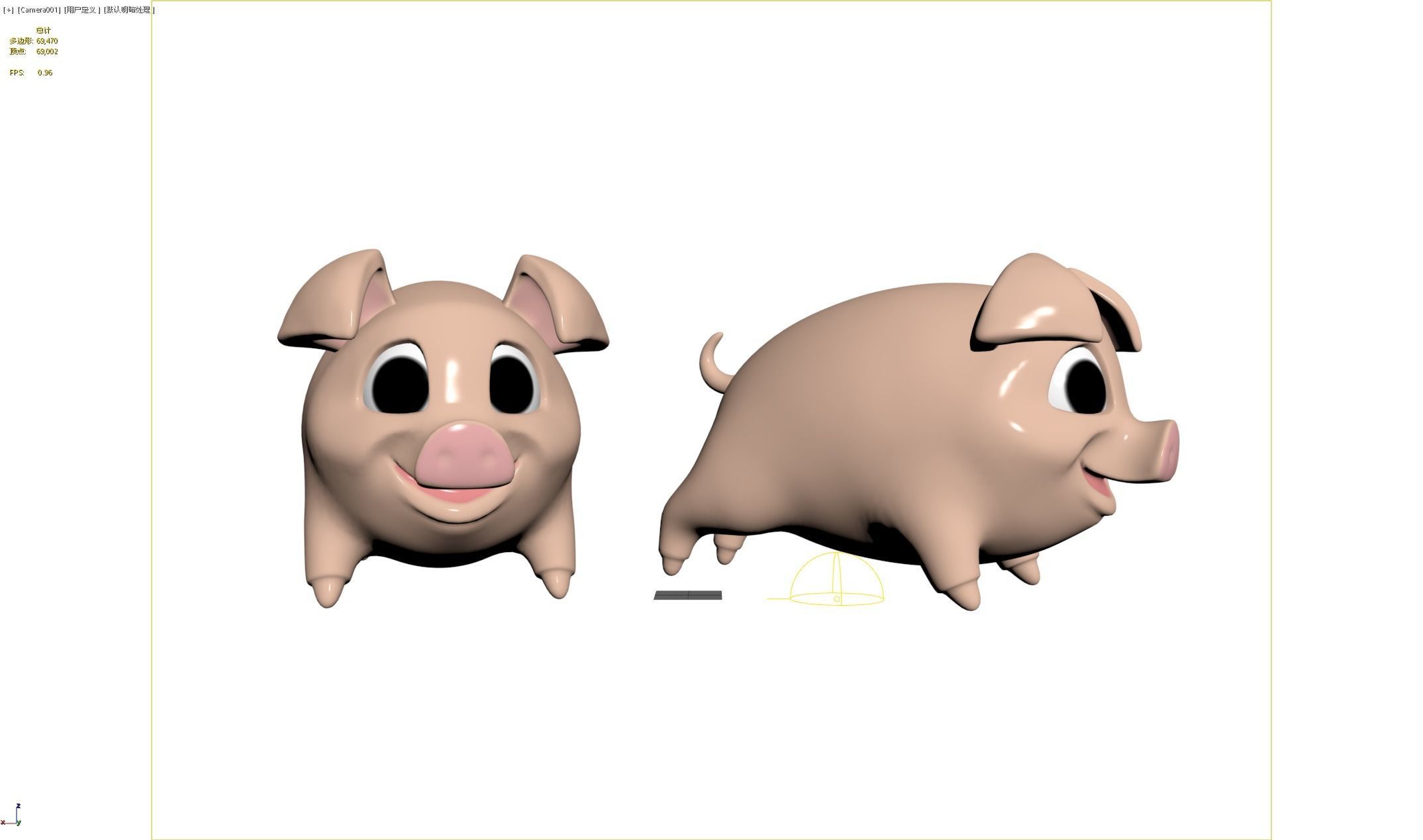Cartoon pig 3D print model_7