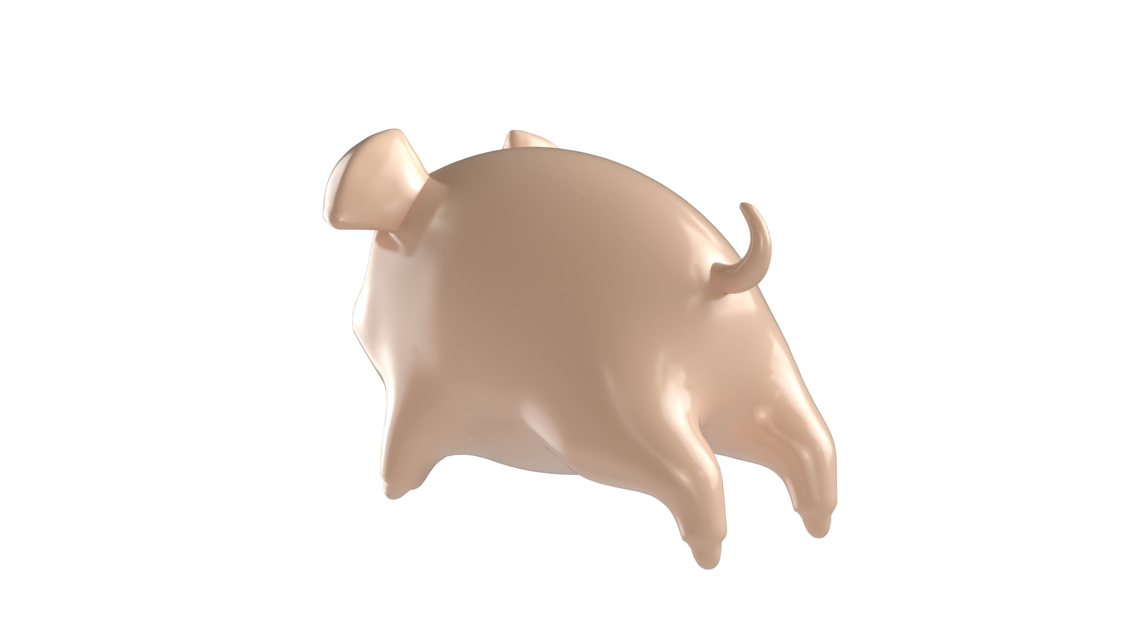Cartoon pig 3D print model_3