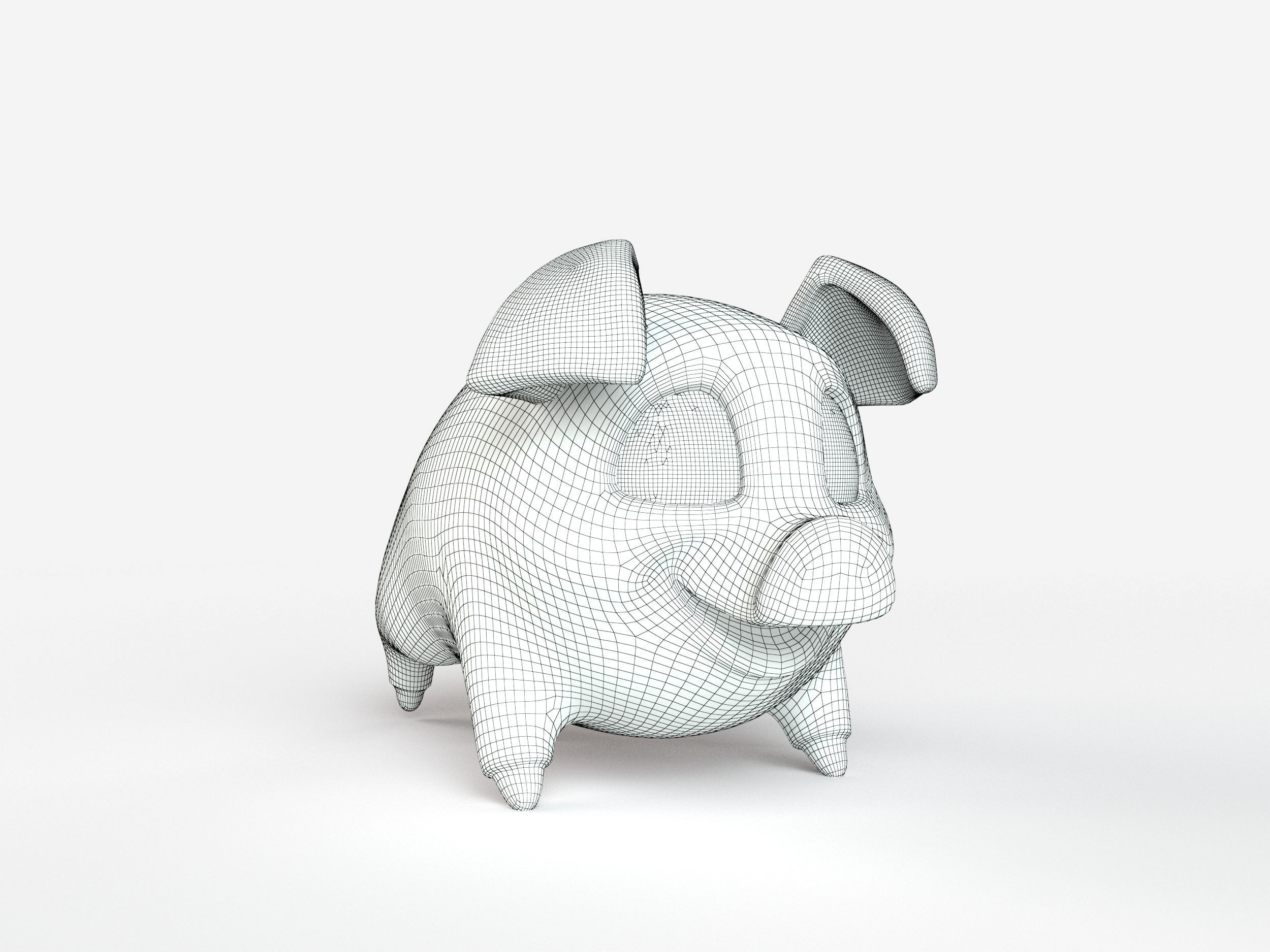 Cartoon pig 3D print model_6