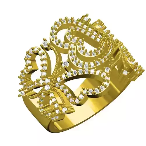 Unique Vintage Style Heart Set Diamond Ring