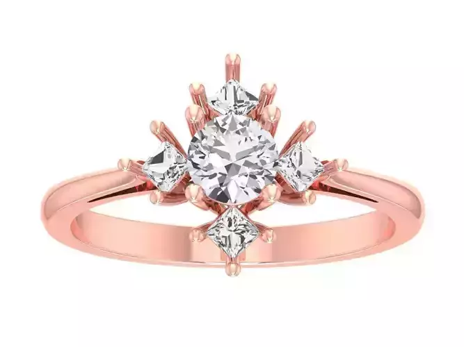 Princess Solitaire Wedding Engagement Halo Ring