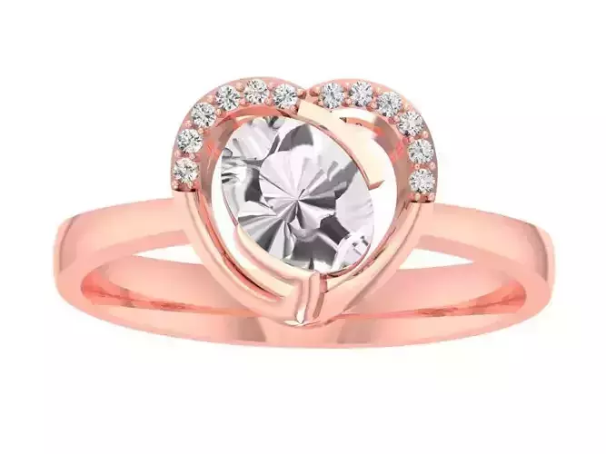 Oval Solitaire Wedding Engagement Heart Halo Ring