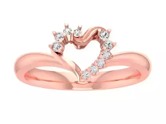 Heart Wedding Engagement Halo Ring