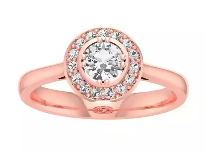 Round Solitaire Wedding Engagement Halo Ring