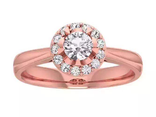 Round Solitaire Wedding Engagement Halo Ring