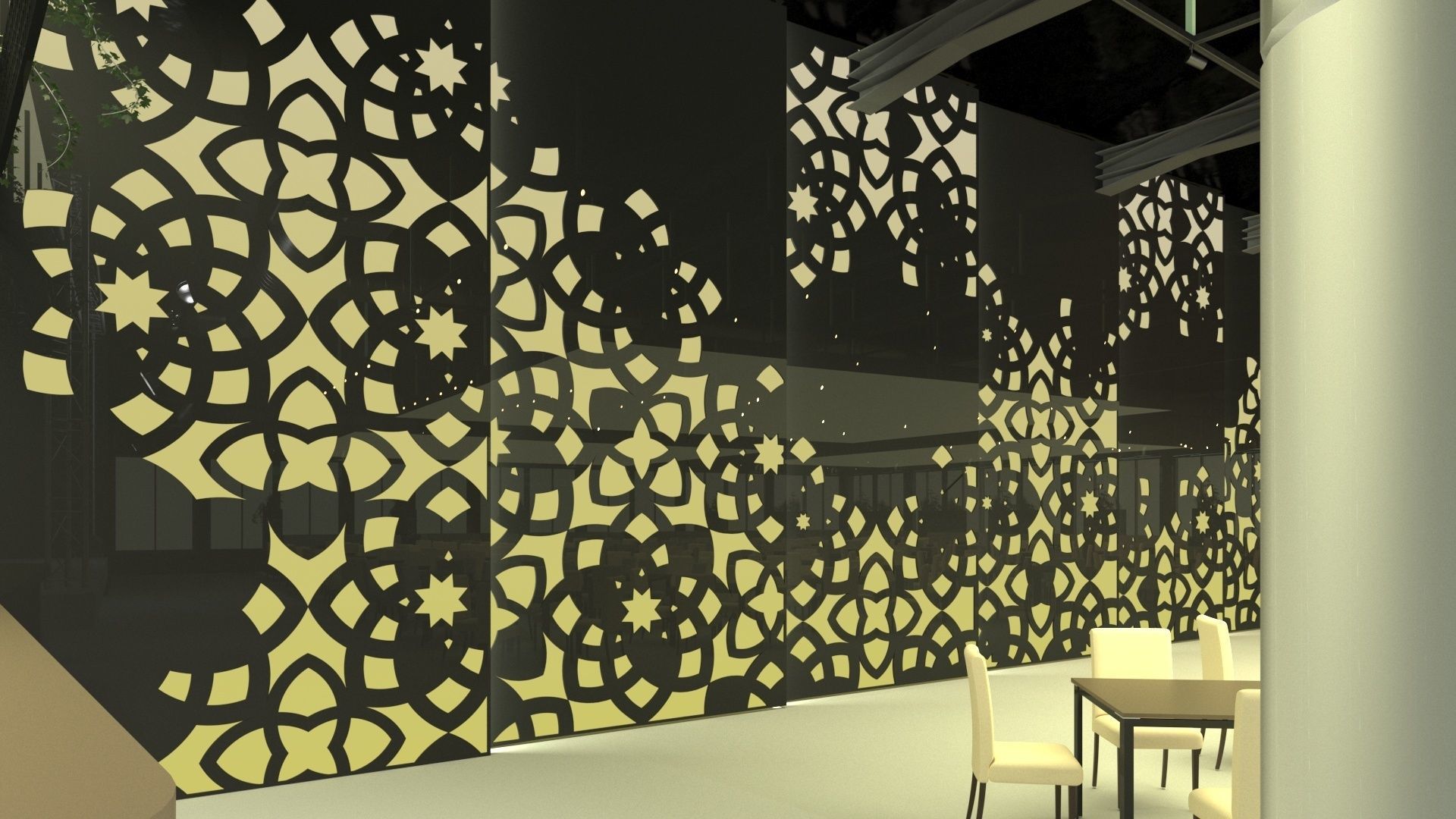 Arabesque wall decor 3D model_4