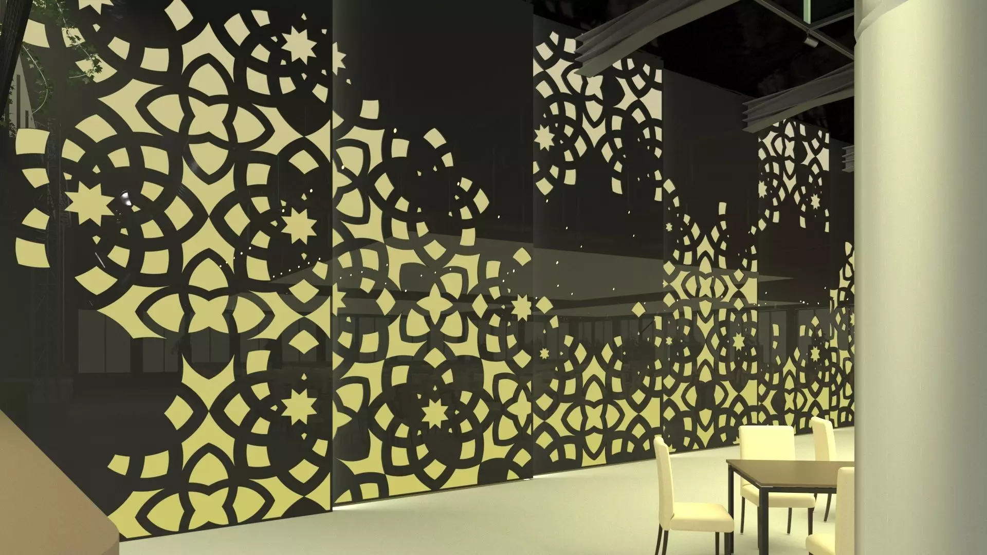 Arabesque wall decor 3D model_0