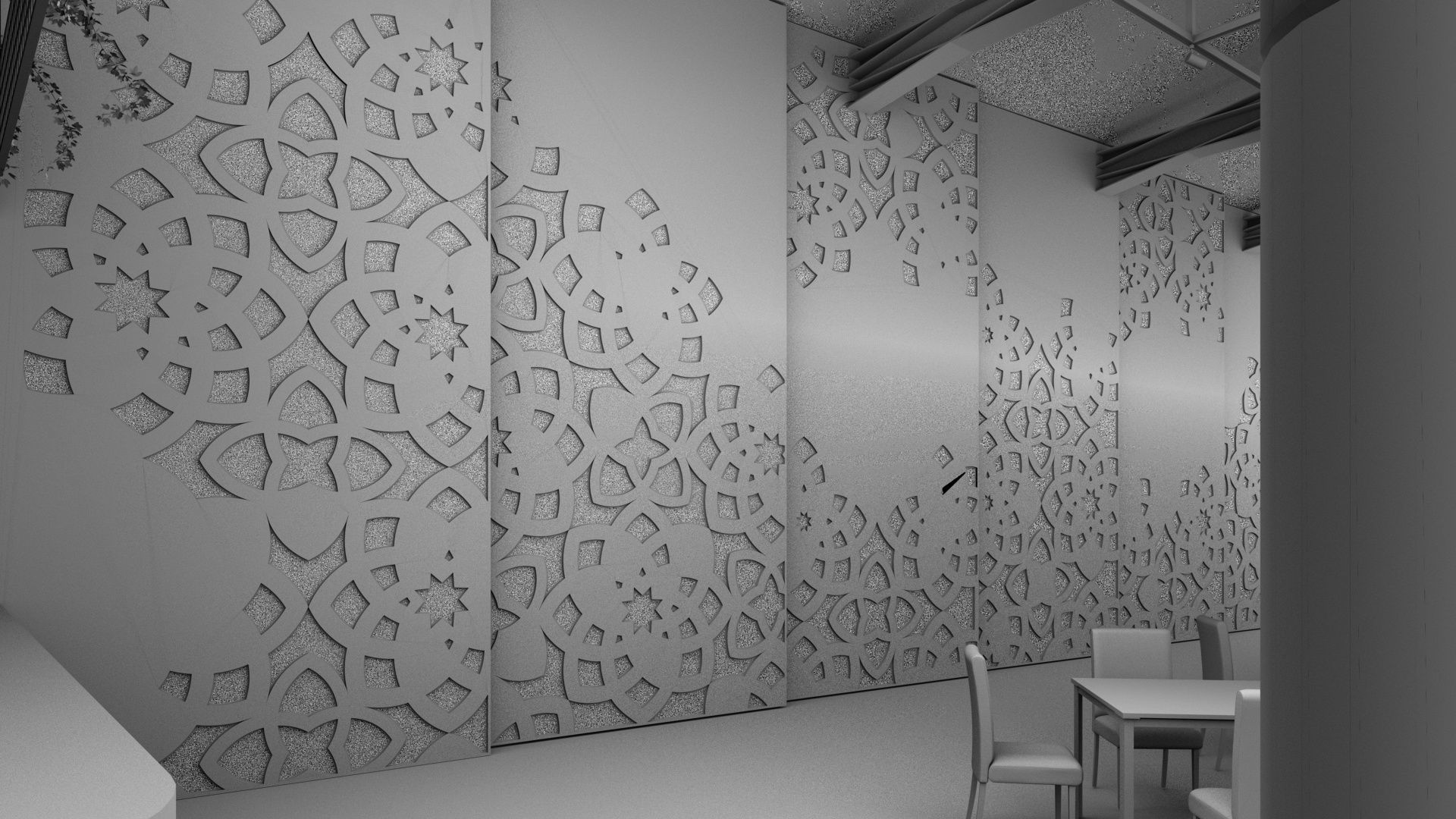 Arabesque wall decor 3D model_1