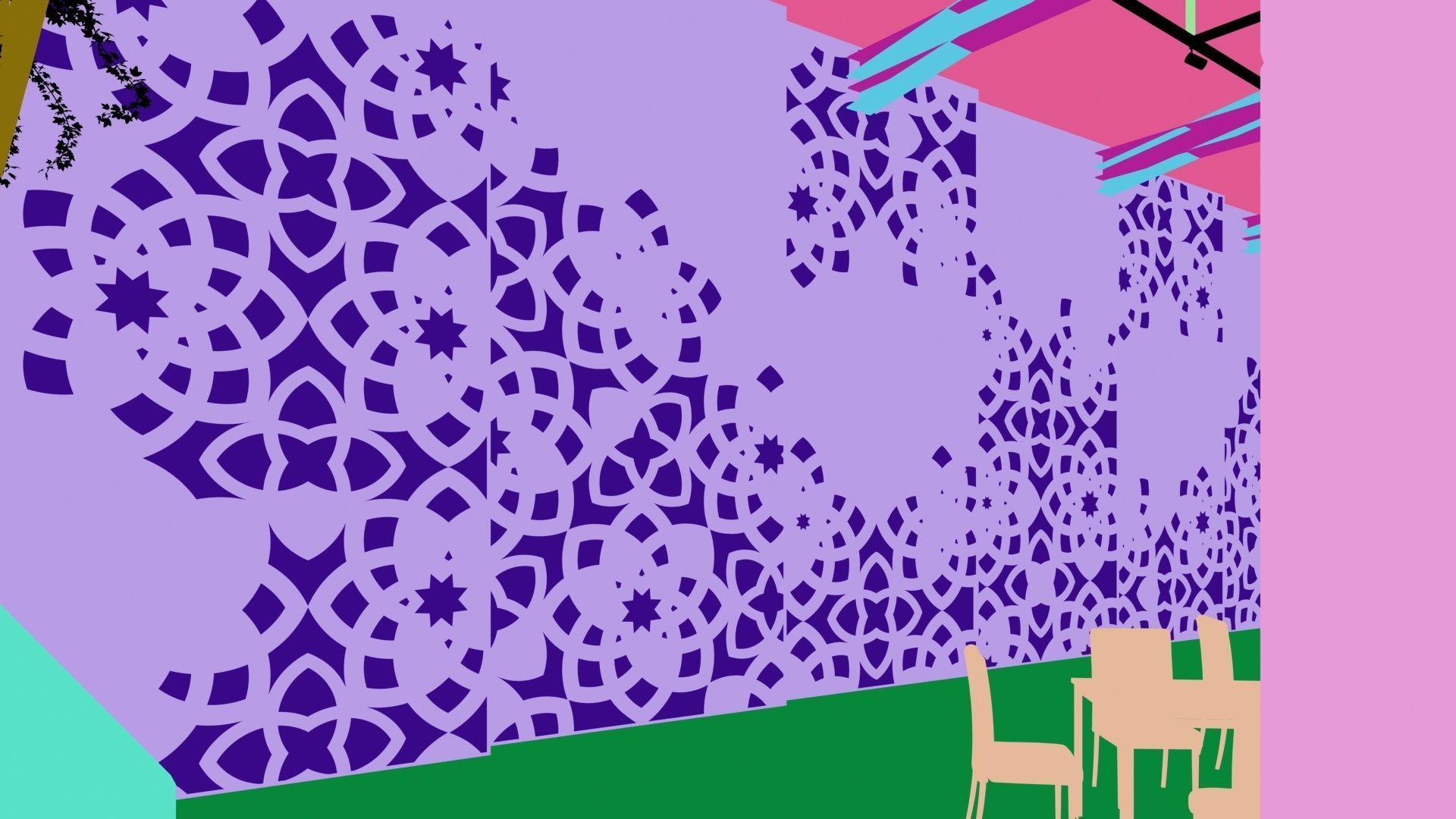 Arabesque wall decor 3D model_3