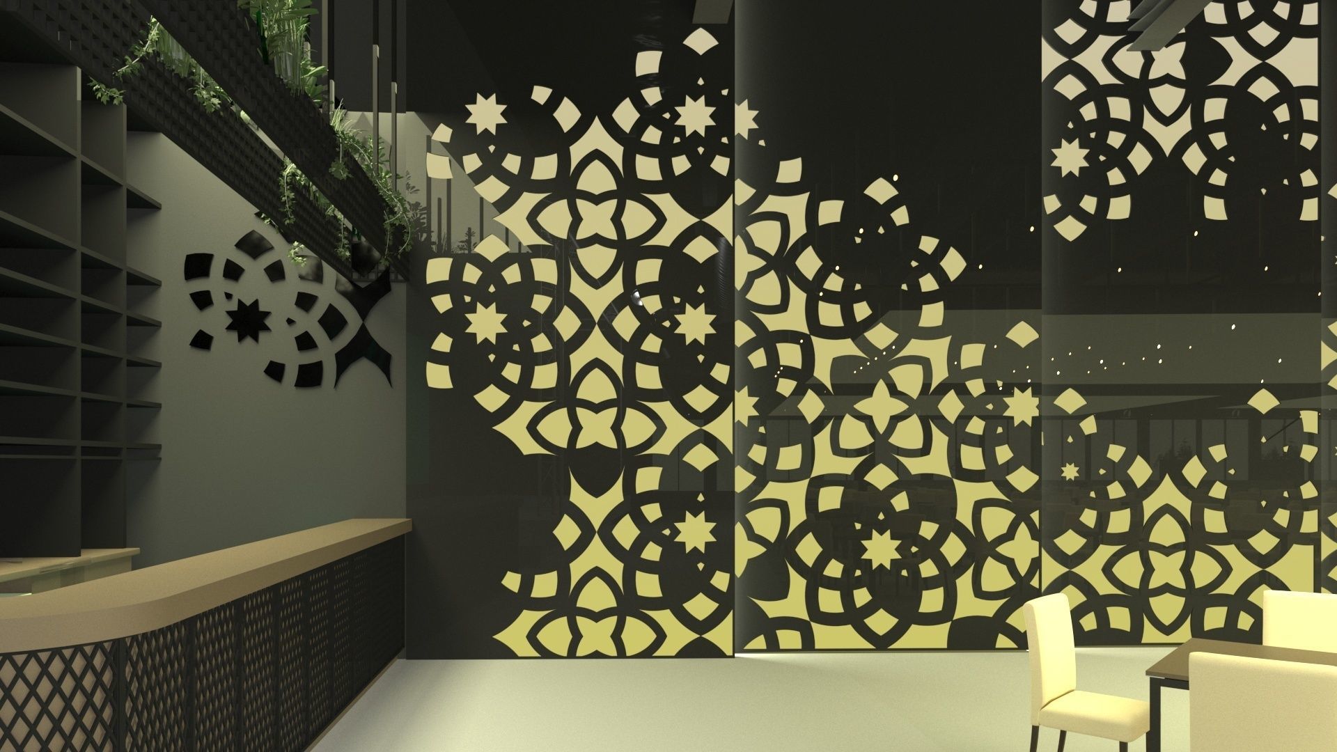Arabesque wall decor 3D model_5
