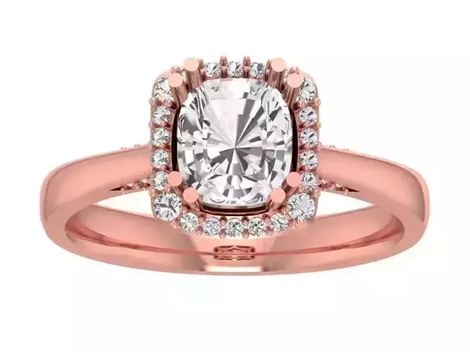 Solitaire Wedding Engagement Halo Ring