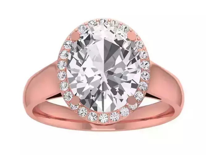 Oval Solitaire Wedding Engagement Halo Ring