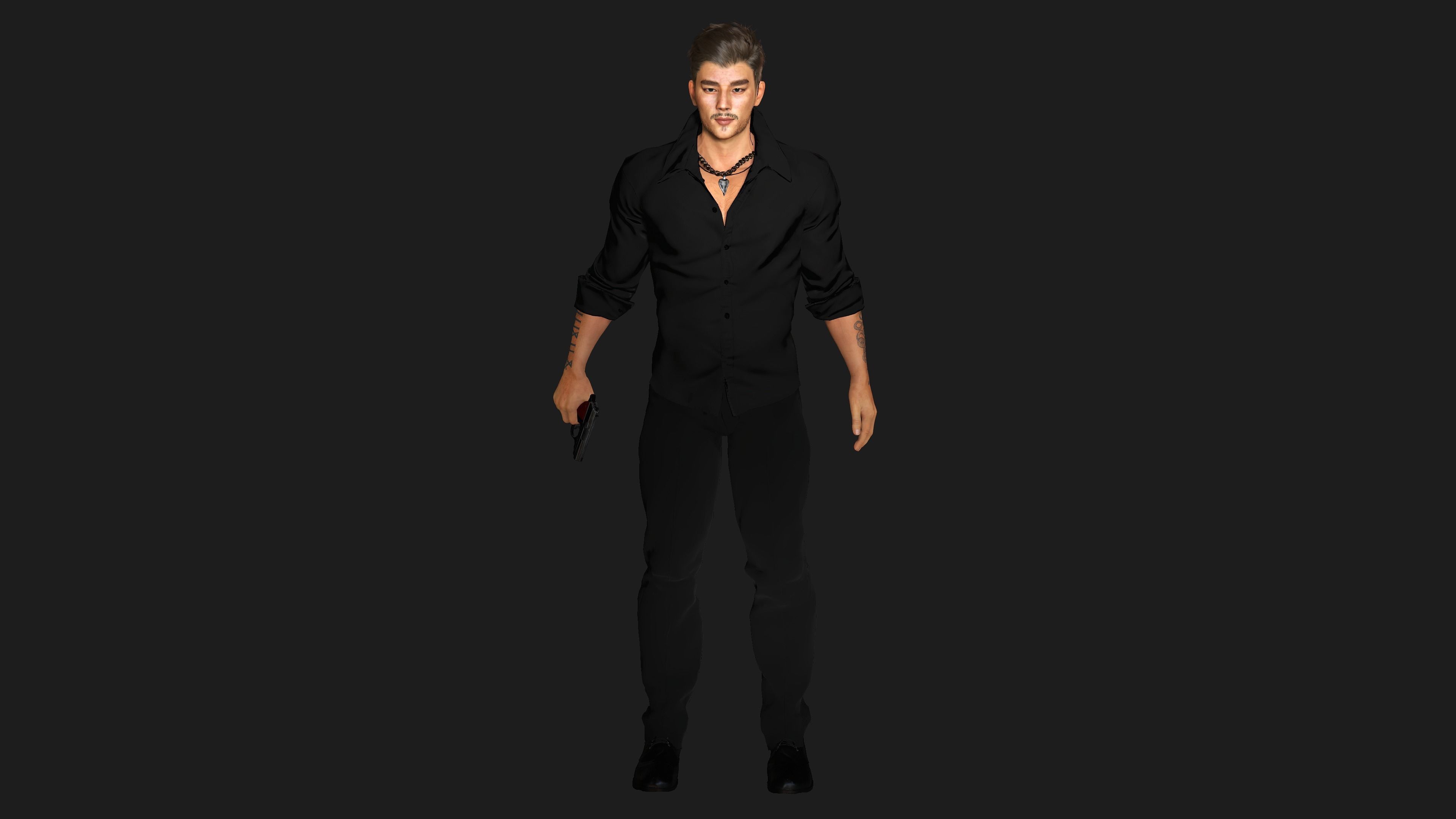 AAA 3D REALISTIC CHARACTER - BUSINESSMAN ASIAN Ver 02 Low-poly 3D model_2