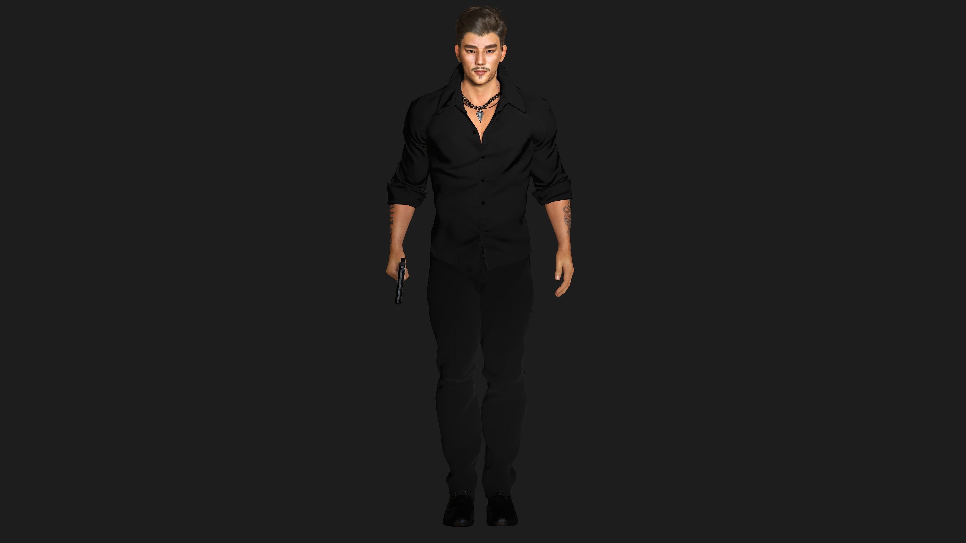 AAA 3D REALISTIC CHARACTER - BUSINESSMAN ASIAN Ver 02 Low-poly 3D model_13