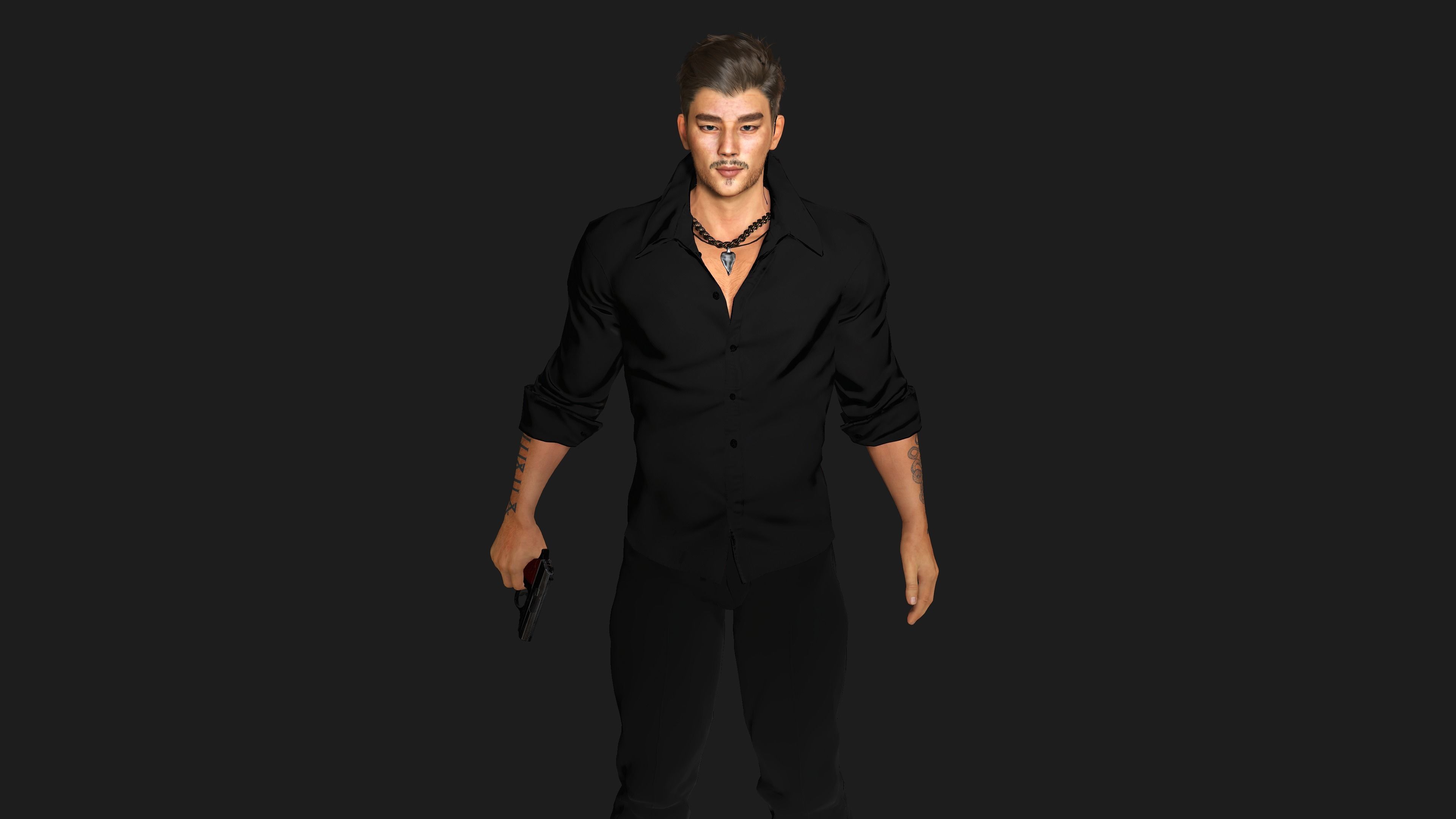 AAA 3D REALISTIC CHARACTER - BUSINESSMAN ASIAN Ver 02 Low-poly 3D model_4