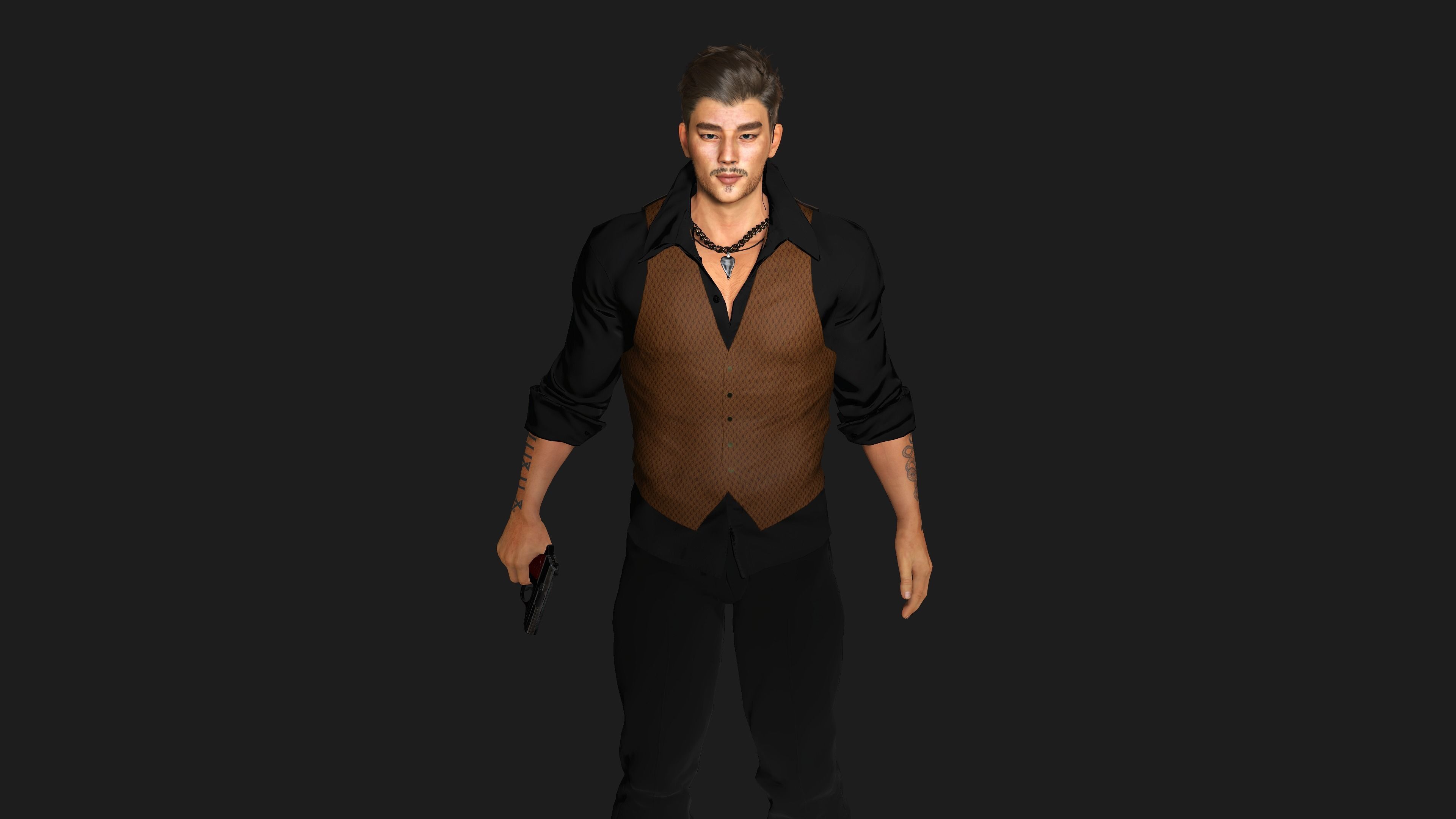 AAA 3D REALISTIC CHARACTER - BUSINESSMAN ASIAN Ver 02 Low-poly 3D model_3
