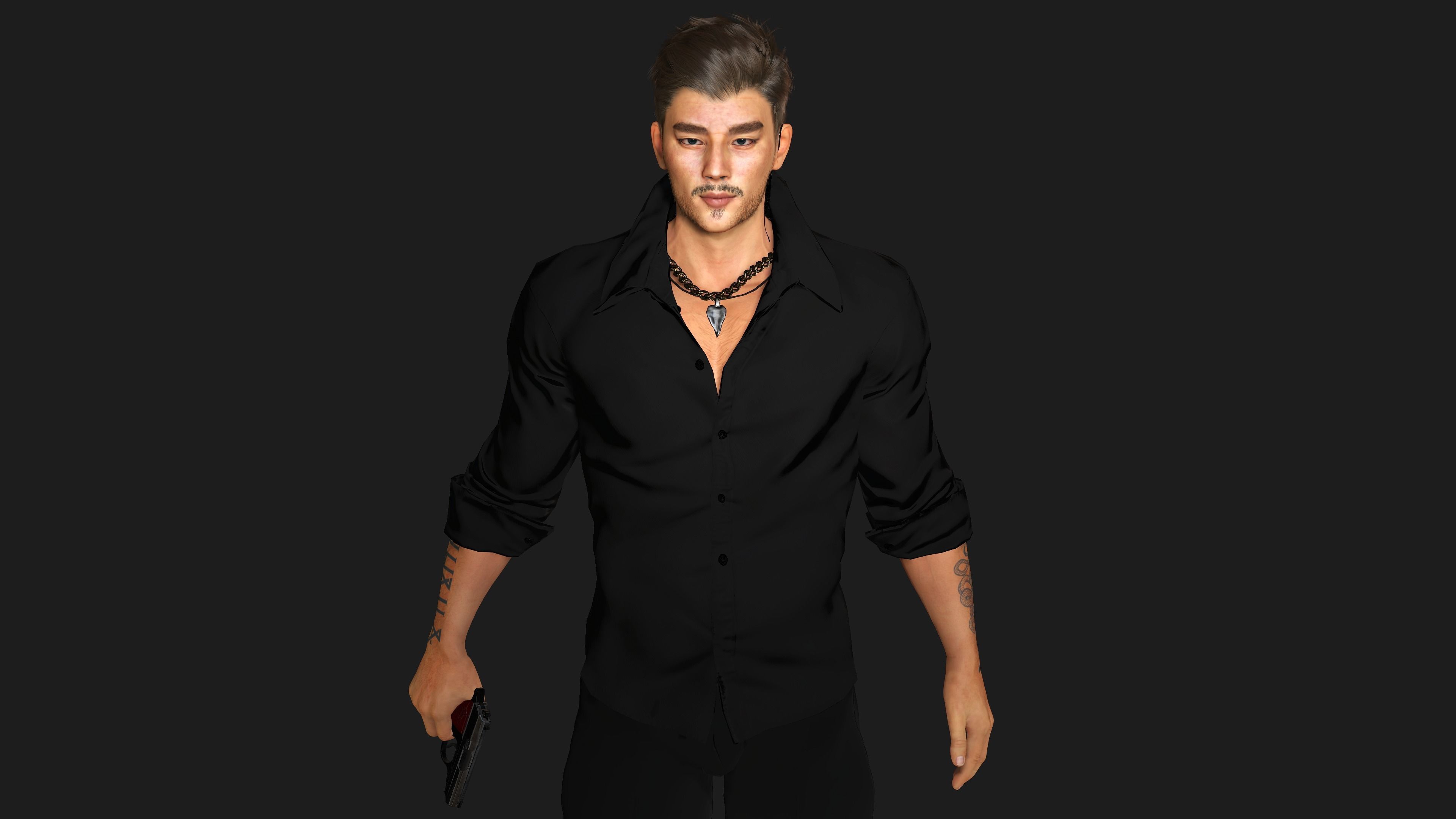 AAA 3D REALISTIC CHARACTER - BUSINESSMAN ASIAN Ver 02 Low-poly 3D model_6