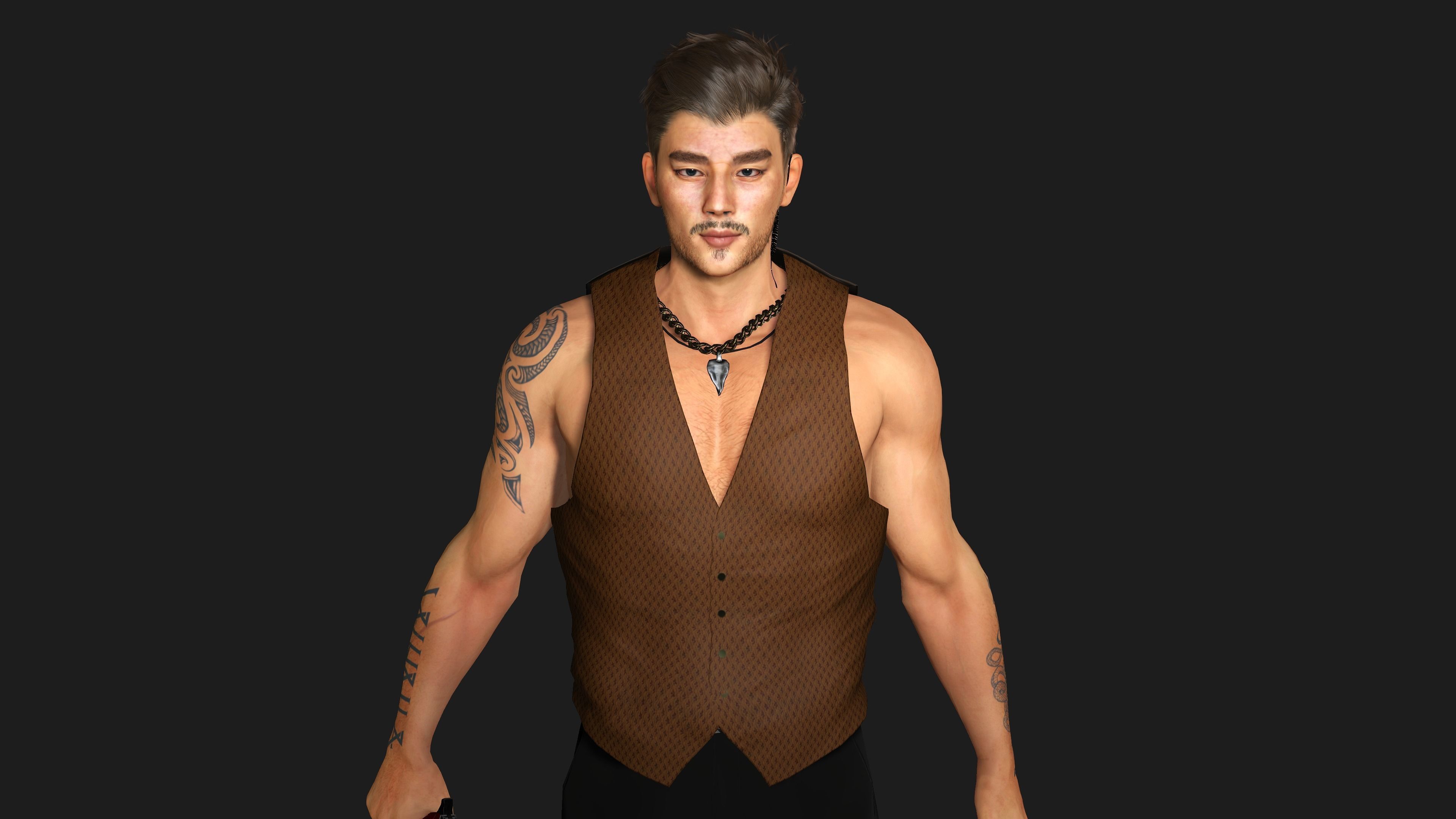 AAA 3D REALISTIC CHARACTER - BUSINESSMAN ASIAN Ver 02 Low-poly 3D model_10