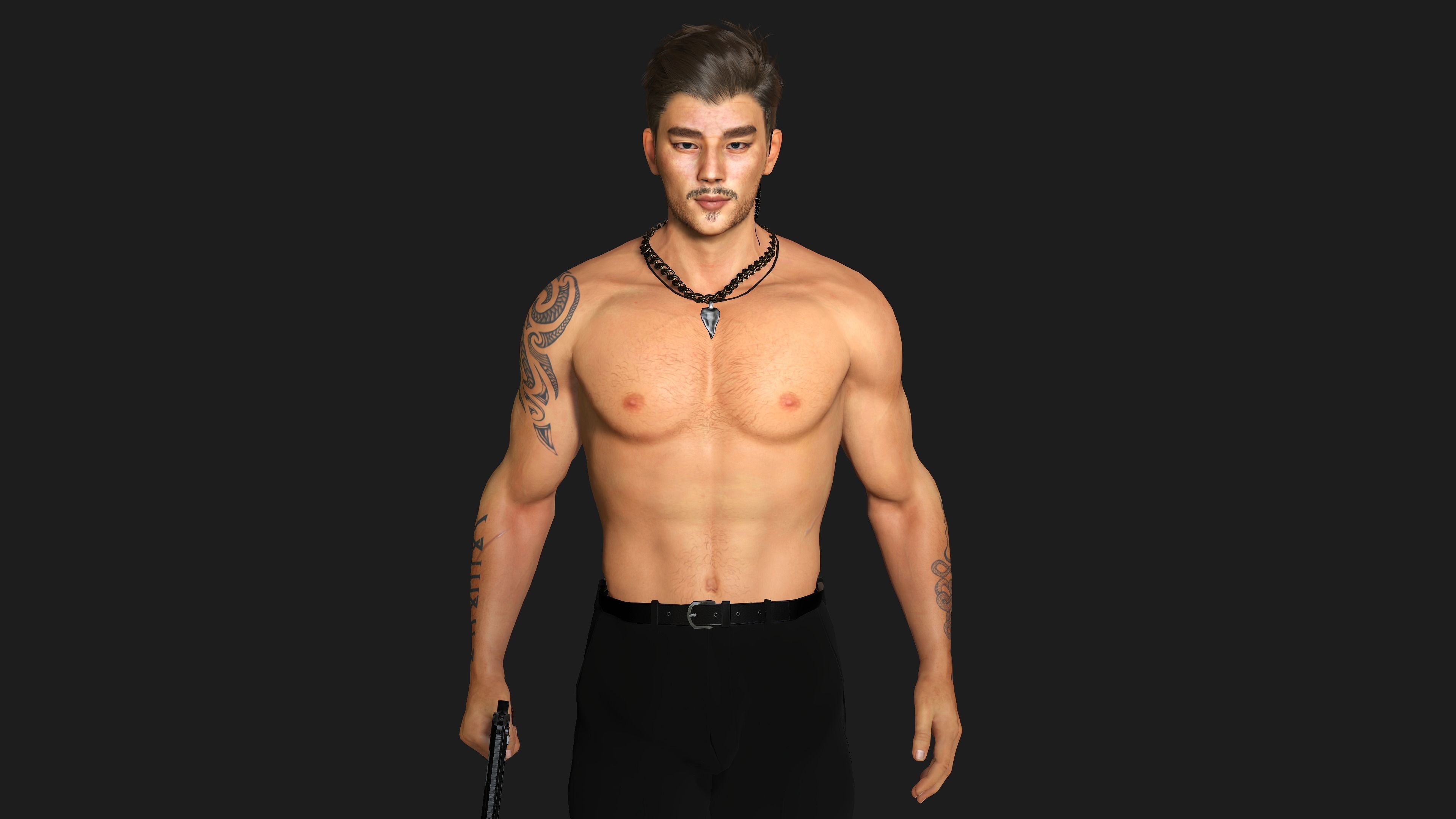 AAA 3D REALISTIC CHARACTER - BUSINESSMAN ASIAN Ver 02 Low-poly 3D model_11