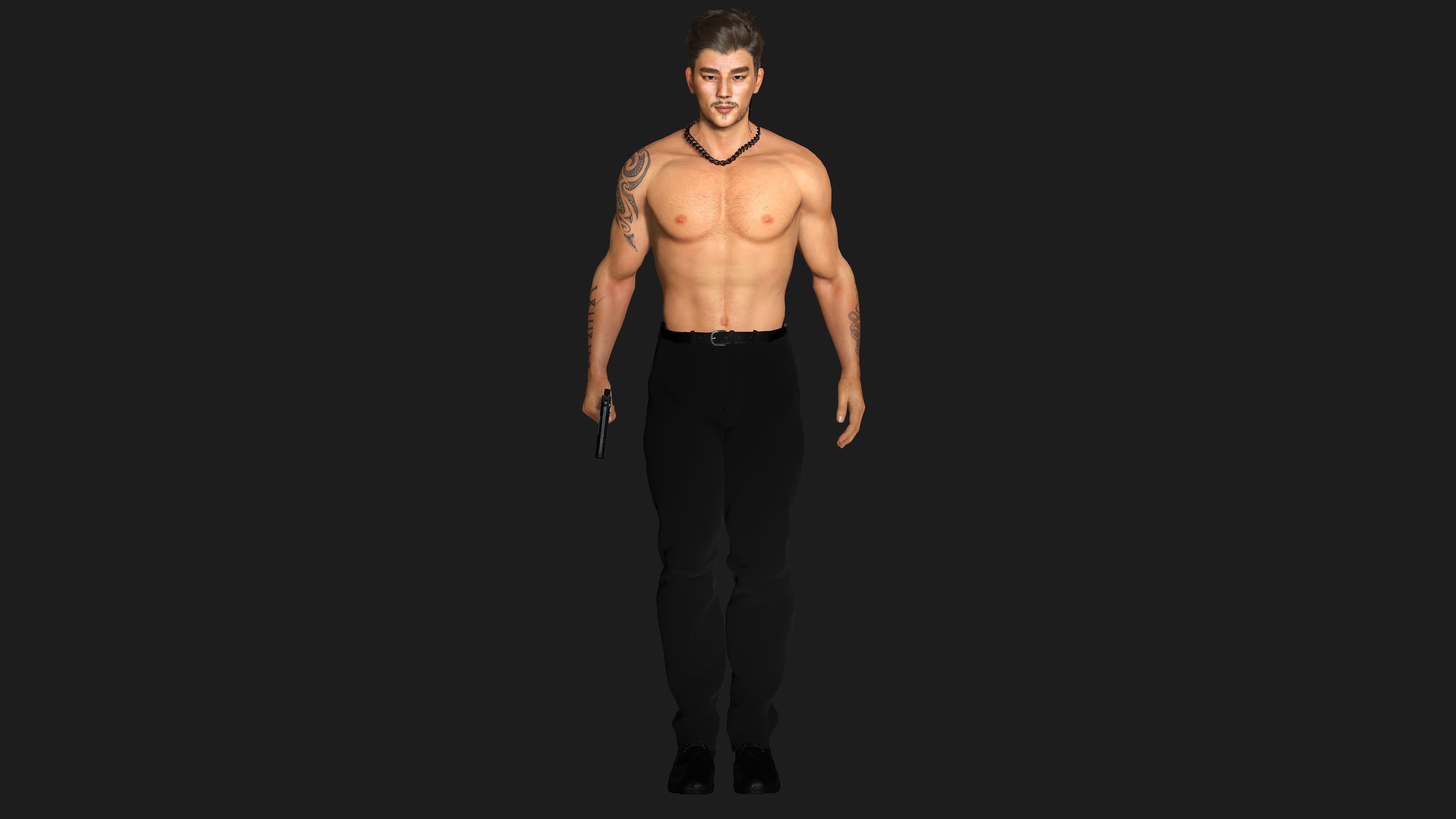 AAA 3D REALISTIC CHARACTER - BUSINESSMAN ASIAN Ver 02 Low-poly 3D model_15