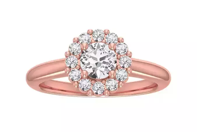 Round Solitaire Wedding Engagement Halo Ring