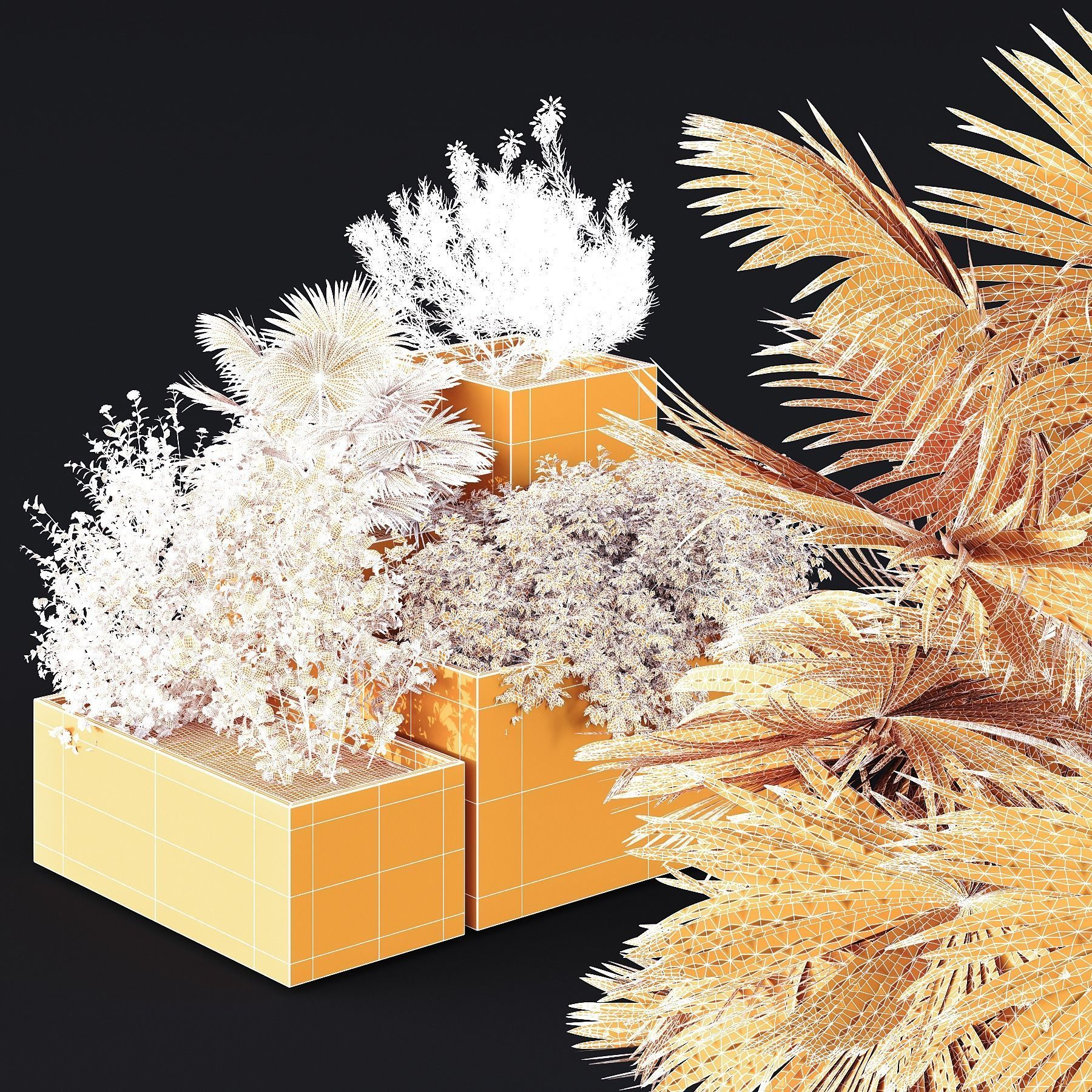 HQ Tree and bush garden box outdoor VOL 07 Free 3D model_3