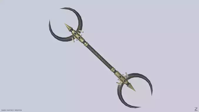 Dark fantasy weapon Low-poly 3D model