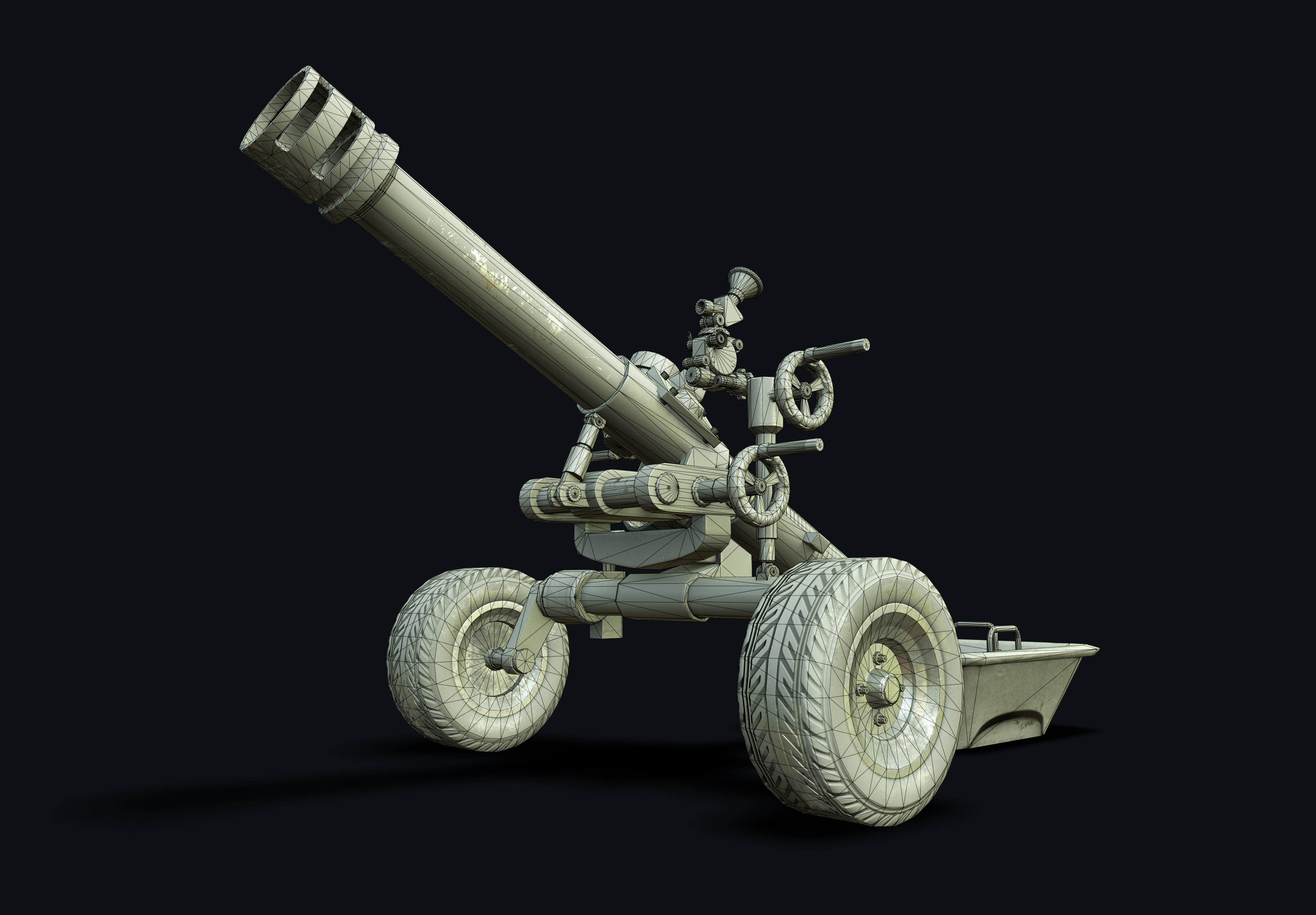 Mortar120mm PBR Low-poly Low-poly 3D model_1