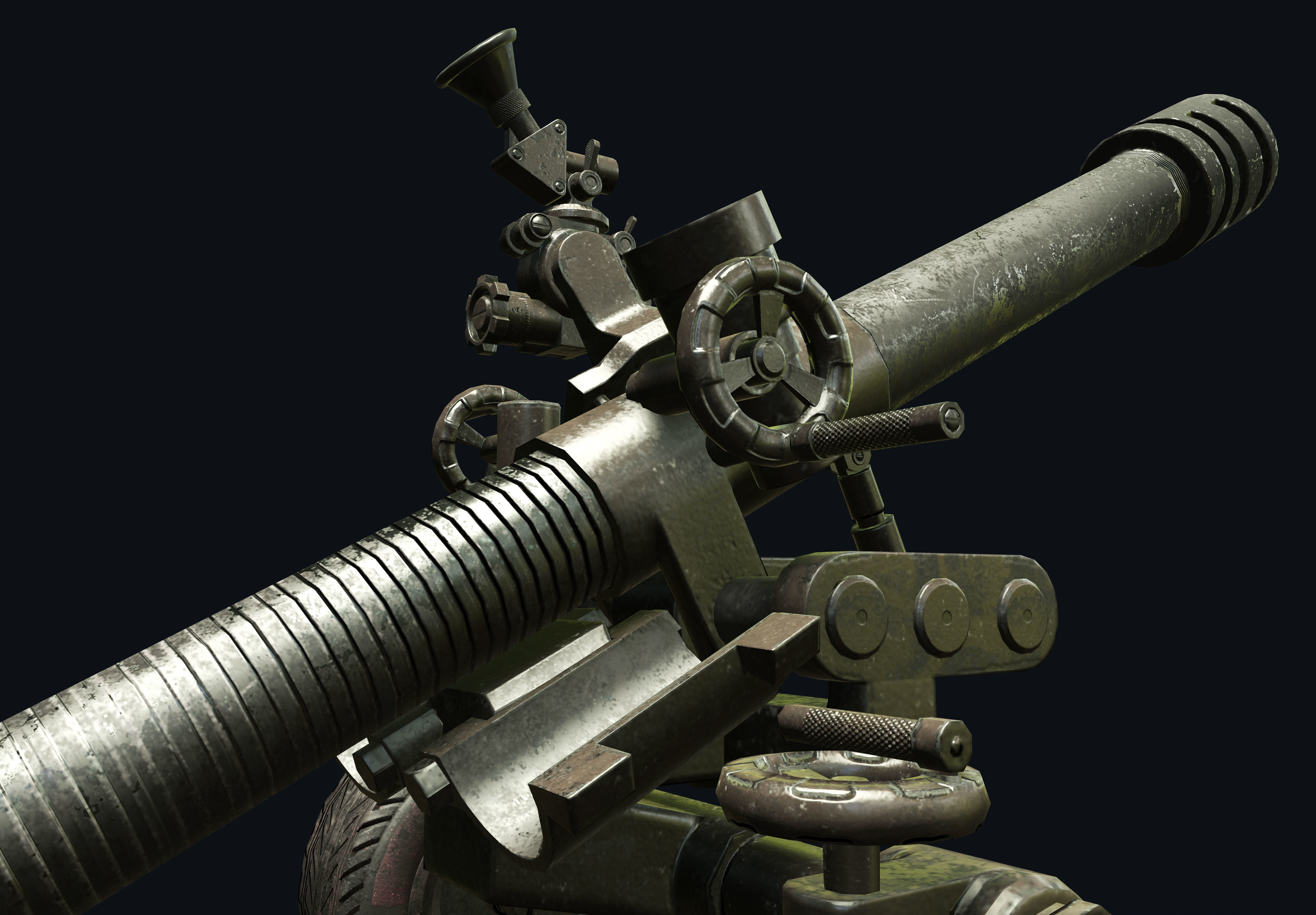 Mortar120mm PBR Low-poly Low-poly 3D model_5