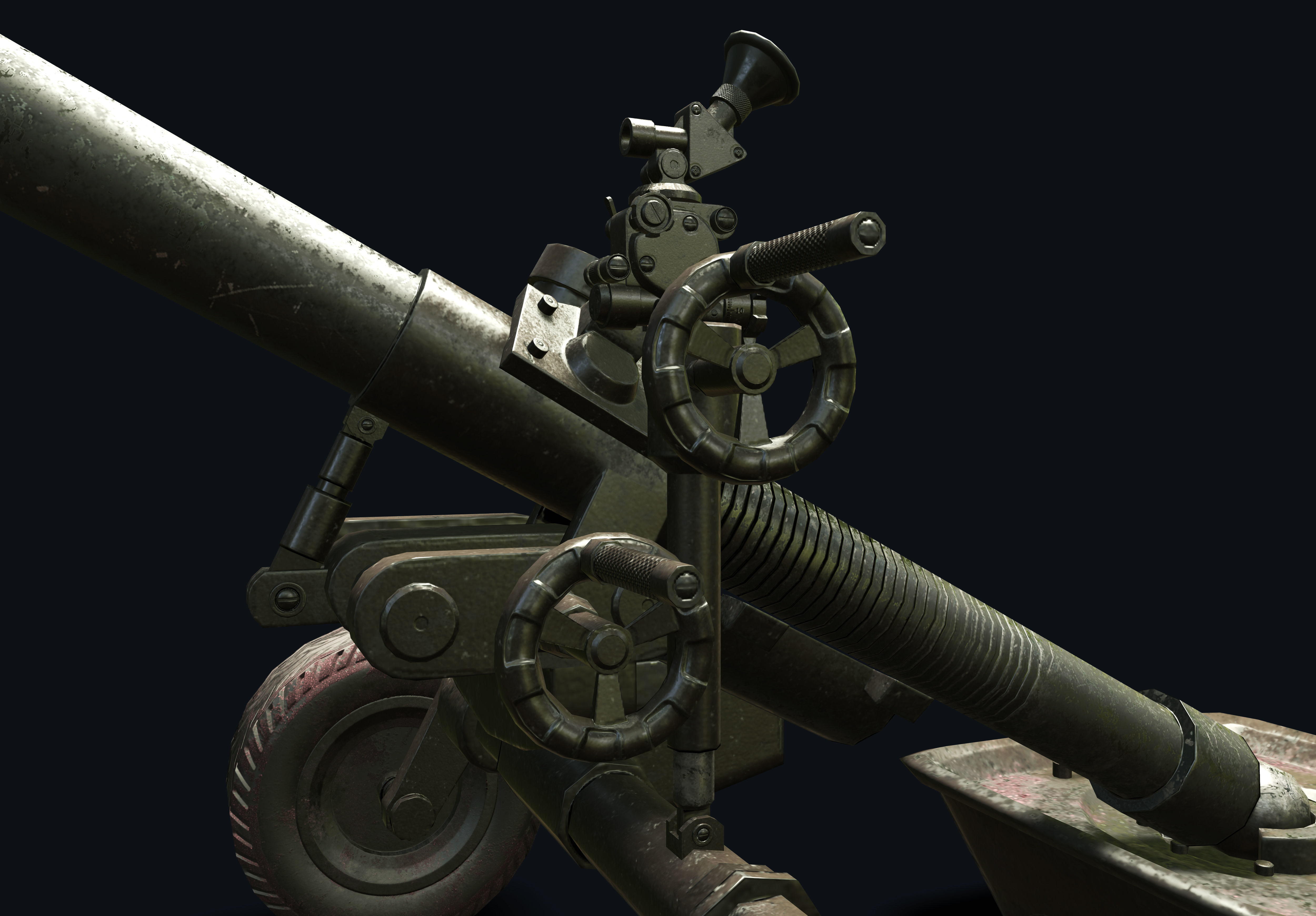 Mortar120mm PBR Low-poly Low-poly 3D model_7