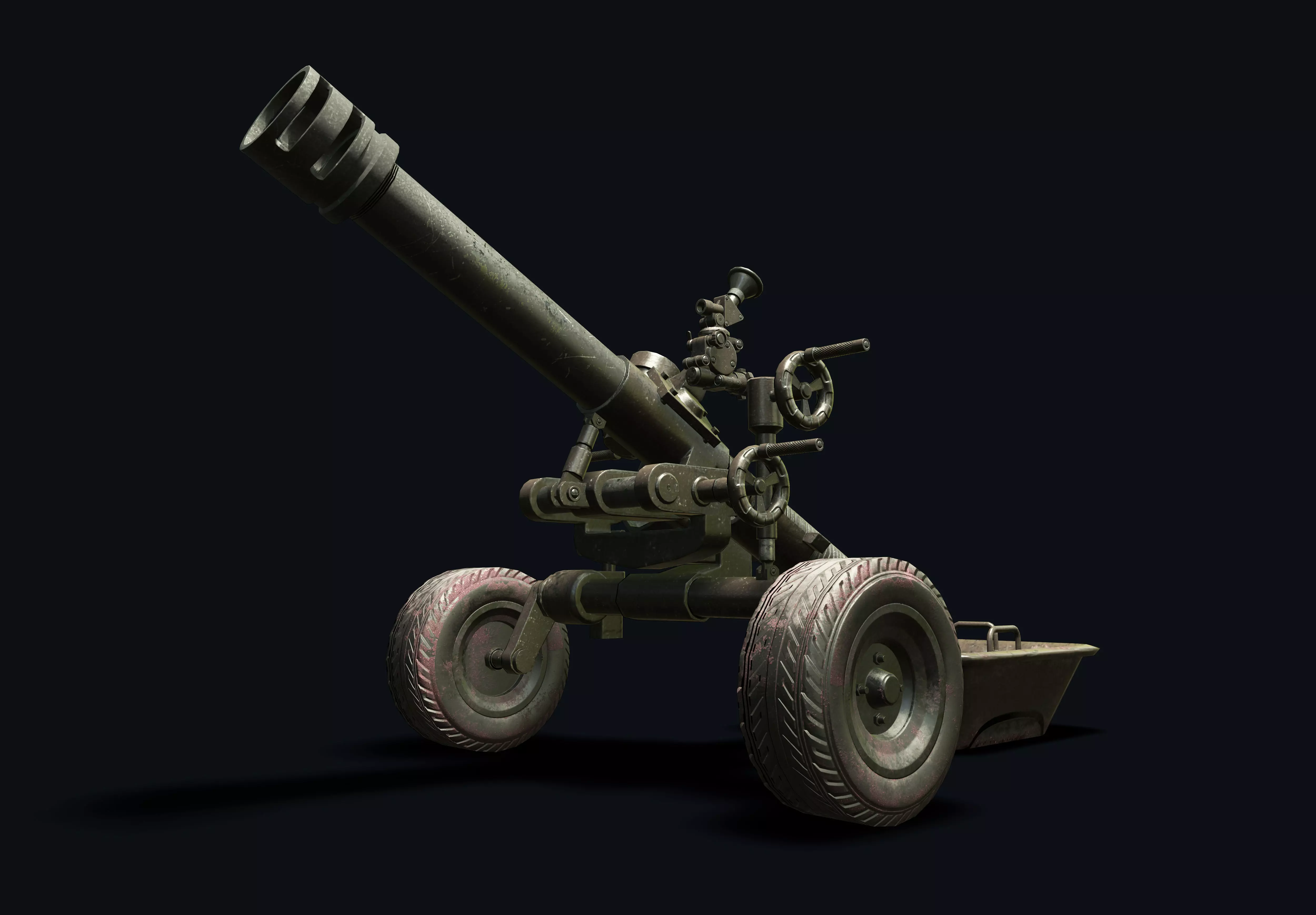 Mortar120mm PBR Low-poly Low-poly 3D model_0