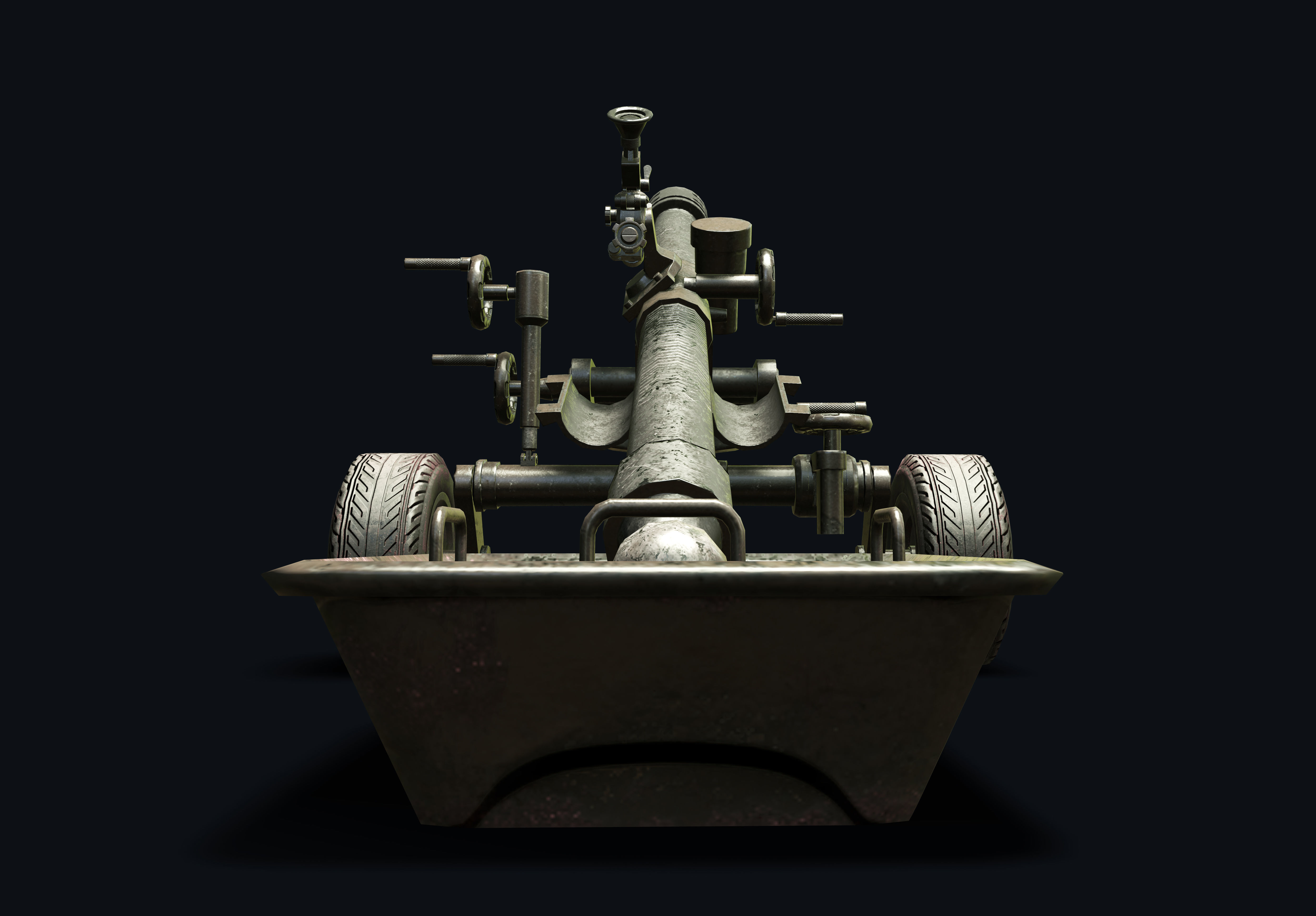 Mortar120mm PBR Low-poly Low-poly 3D model_3