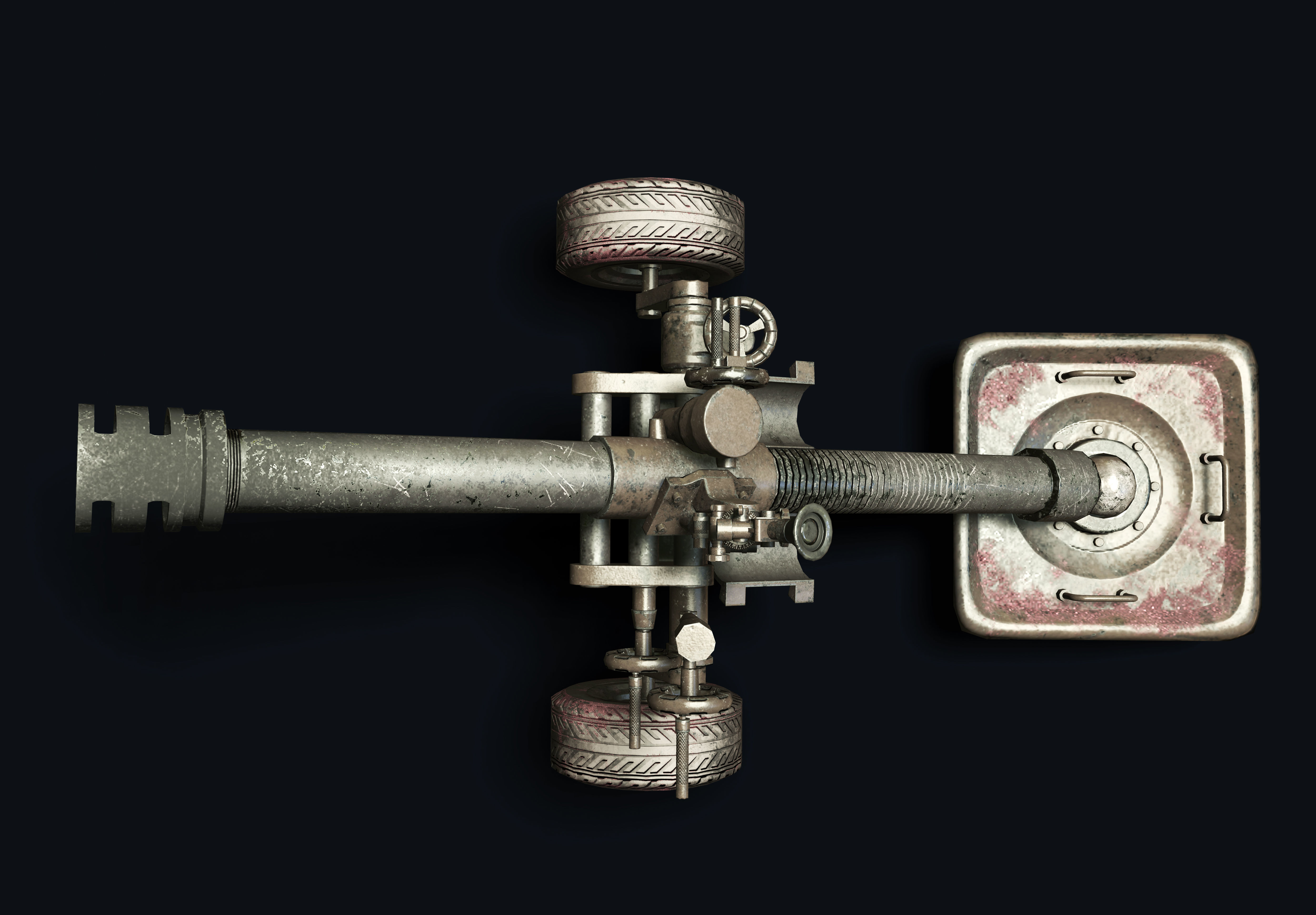 Mortar120mm PBR Low-poly Low-poly 3D model_4