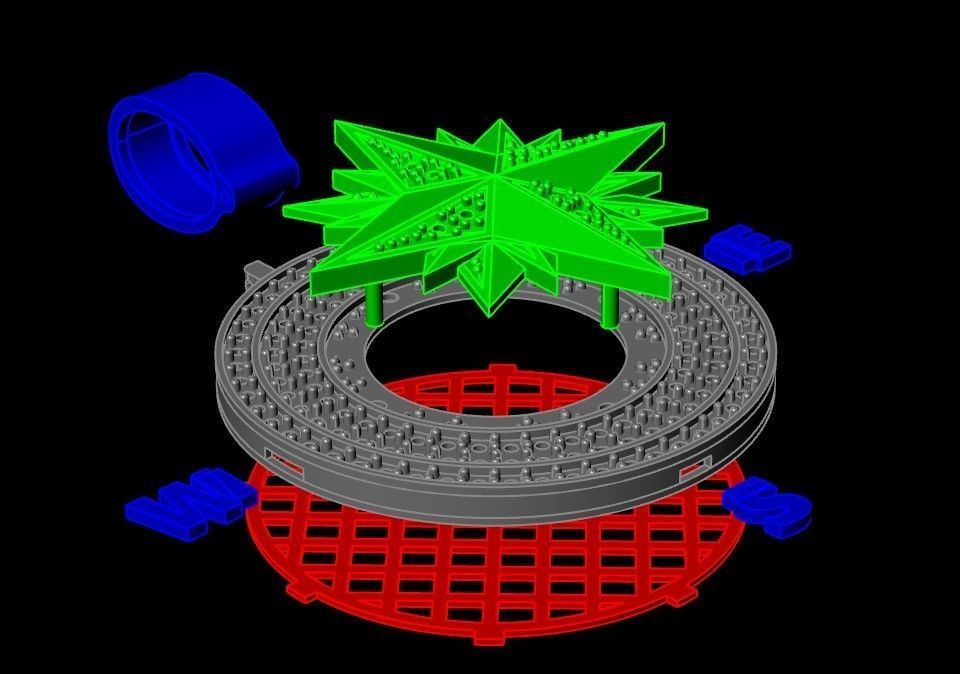 Star diamond pendant 3D print model_2